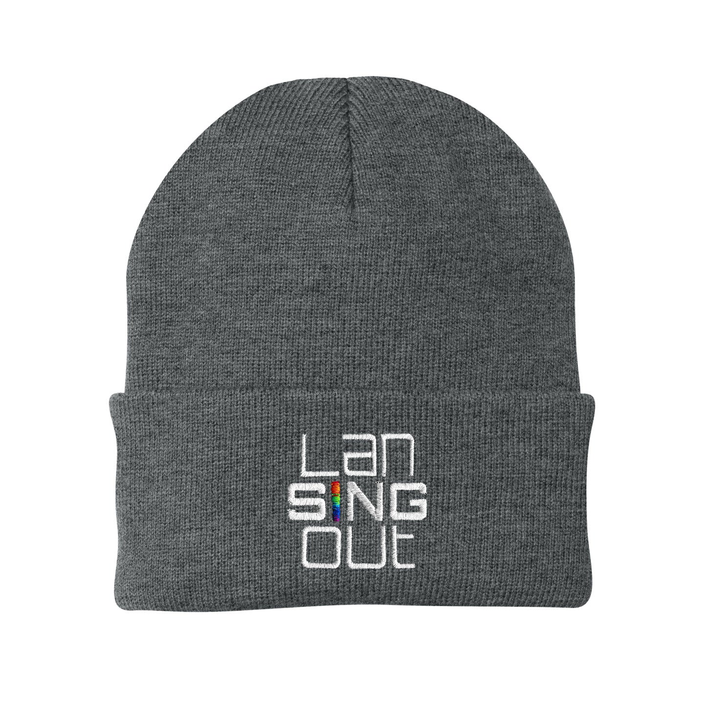 LanSINGout -  Stacked Logo Port & Company Cuffed Beanie