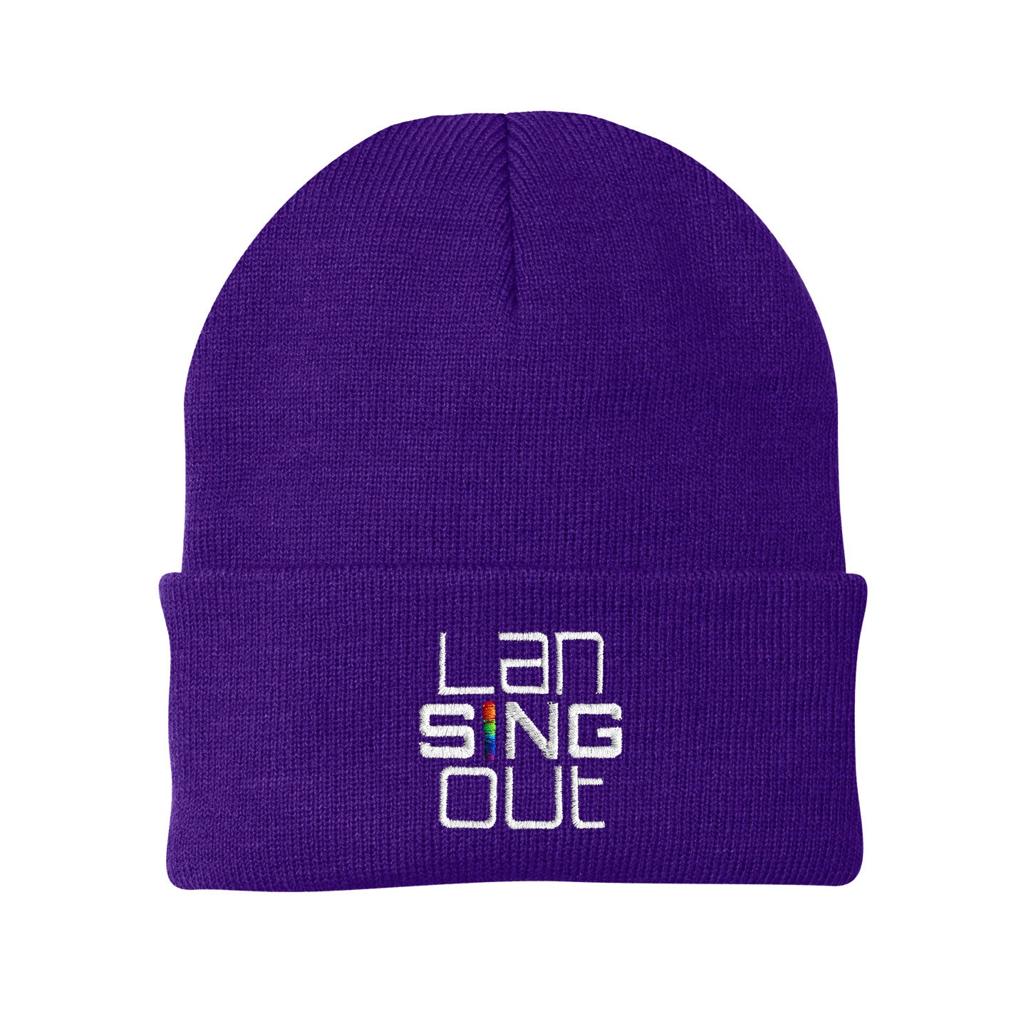 LanSINGout -  Stacked Logo Port & Company Cuffed Beanie
