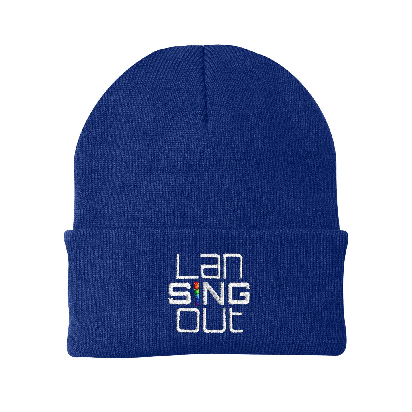 LanSINGout -  Stacked Logo Port & Company Cuffed Beanie