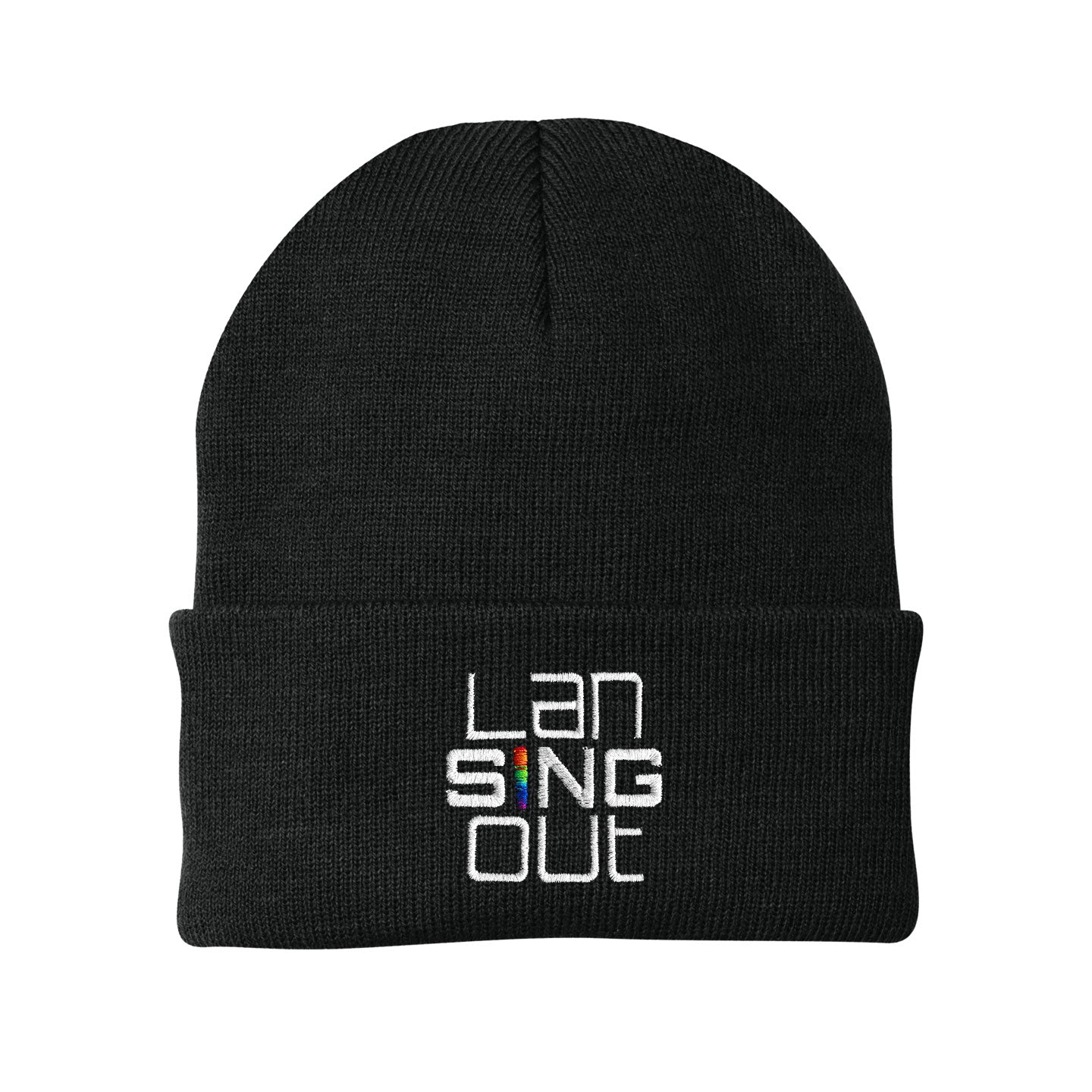 LanSINGout -  Stacked Logo Port & Company Cuffed Beanie