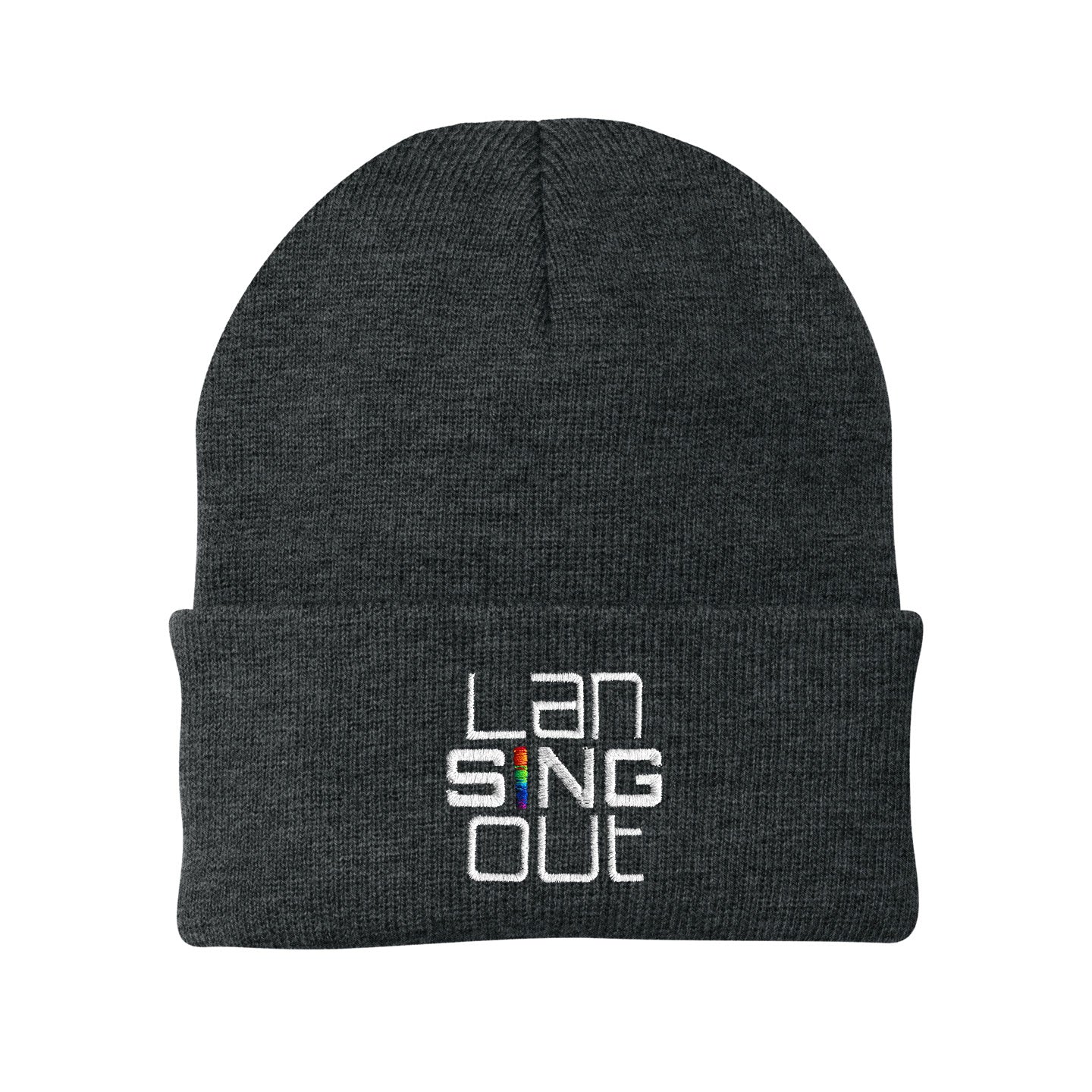 LanSINGout -  Stacked Logo Port & Company Cuffed Beanie