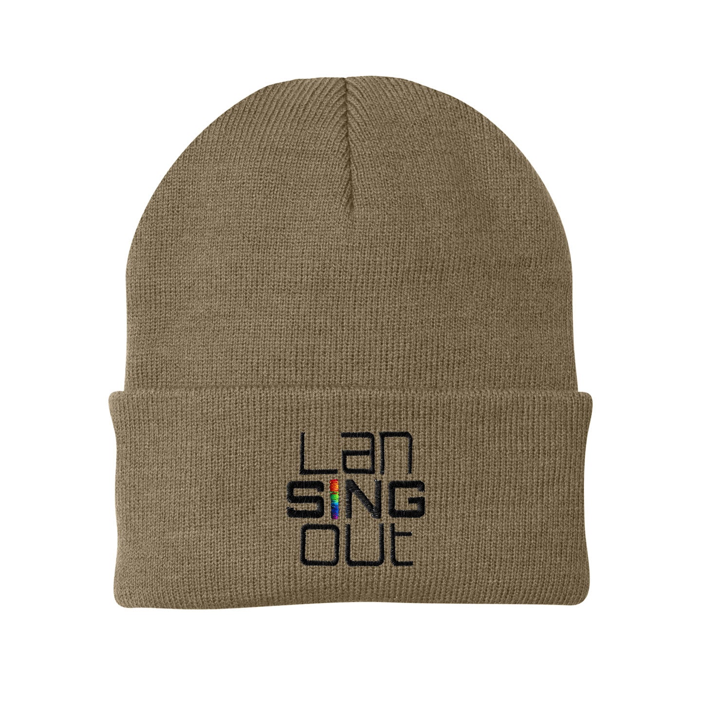 LanSINGout -  Stacked Logo Port & Company Cuffed Beanie