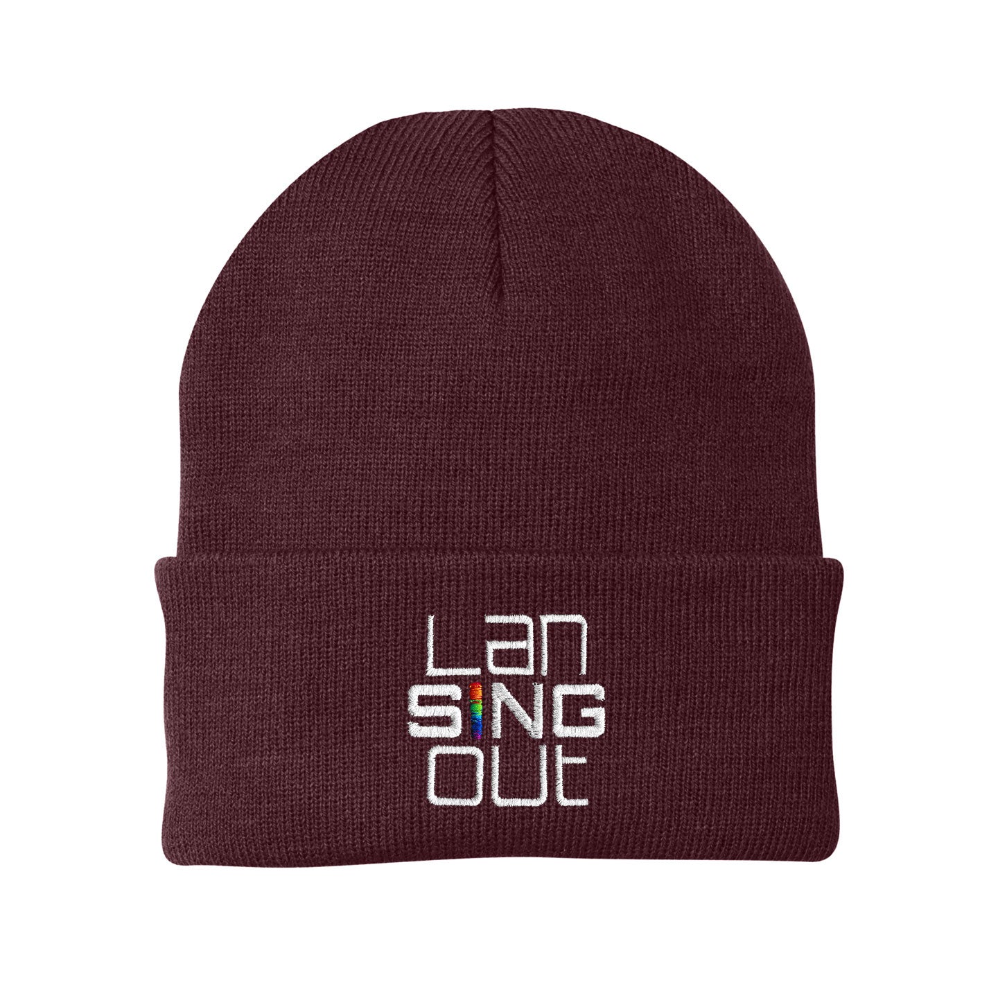 LanSINGout -  Stacked Logo Port & Company Cuffed Beanie