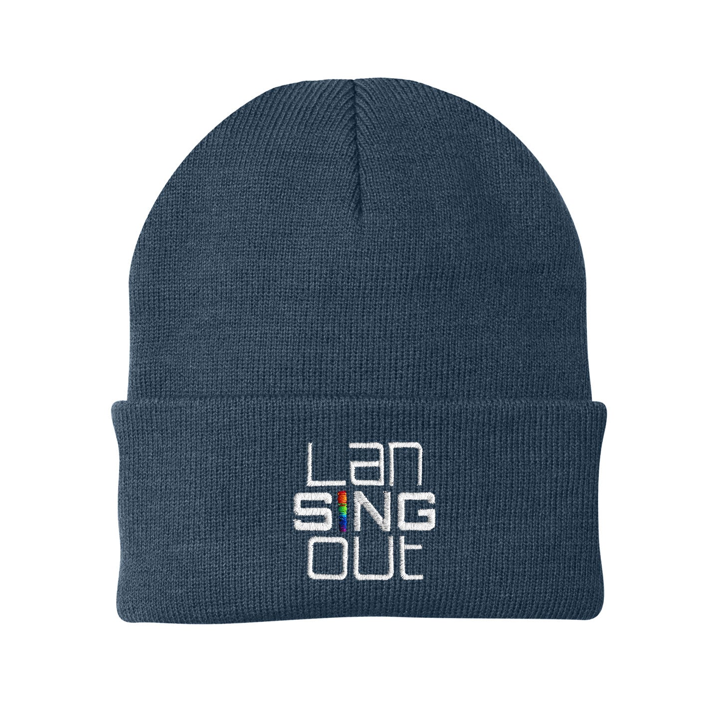 LanSINGout -  Stacked Logo Port & Company Cuffed Beanie
