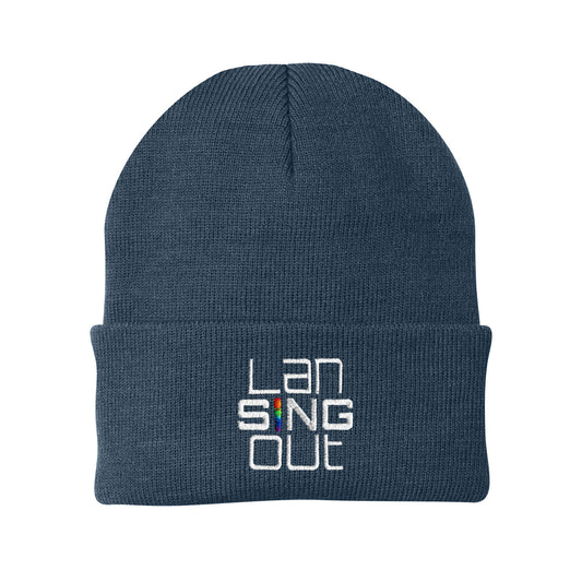 LanSINGout -  Stacked Logo Port & Company Cuffed Beanie