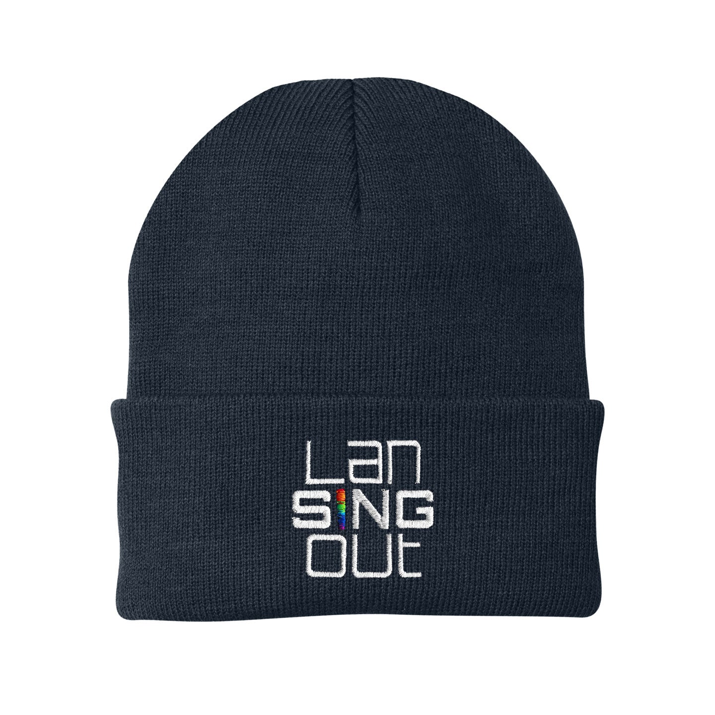 LanSINGout -  Stacked Logo Port & Company Cuffed Beanie