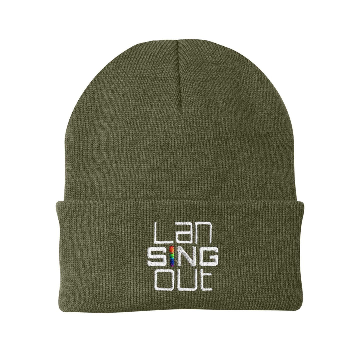 LanSINGout -  Stacked Logo Port & Company Cuffed Beanie