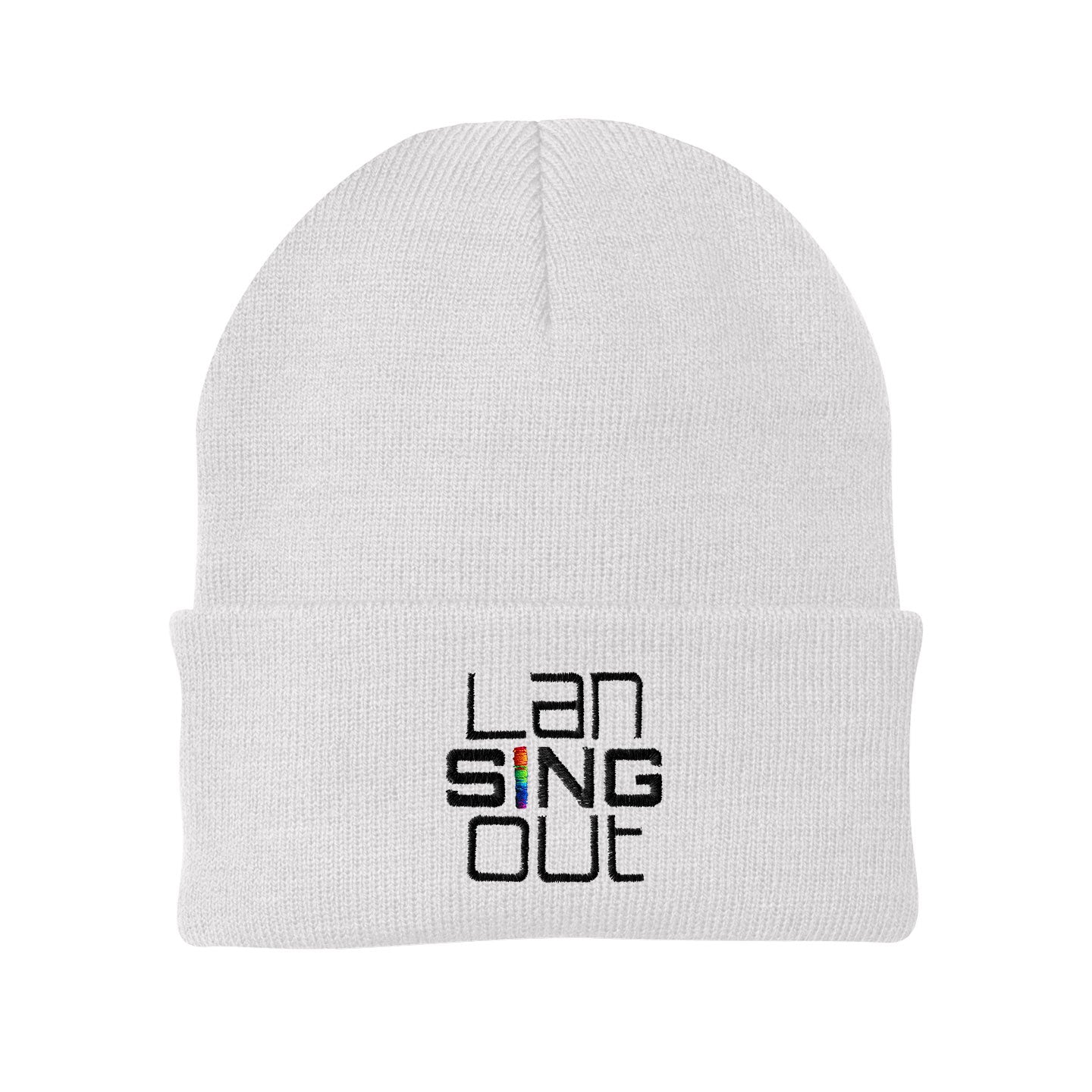 LanSINGout -  Stacked Logo Port & Company Cuffed Beanie