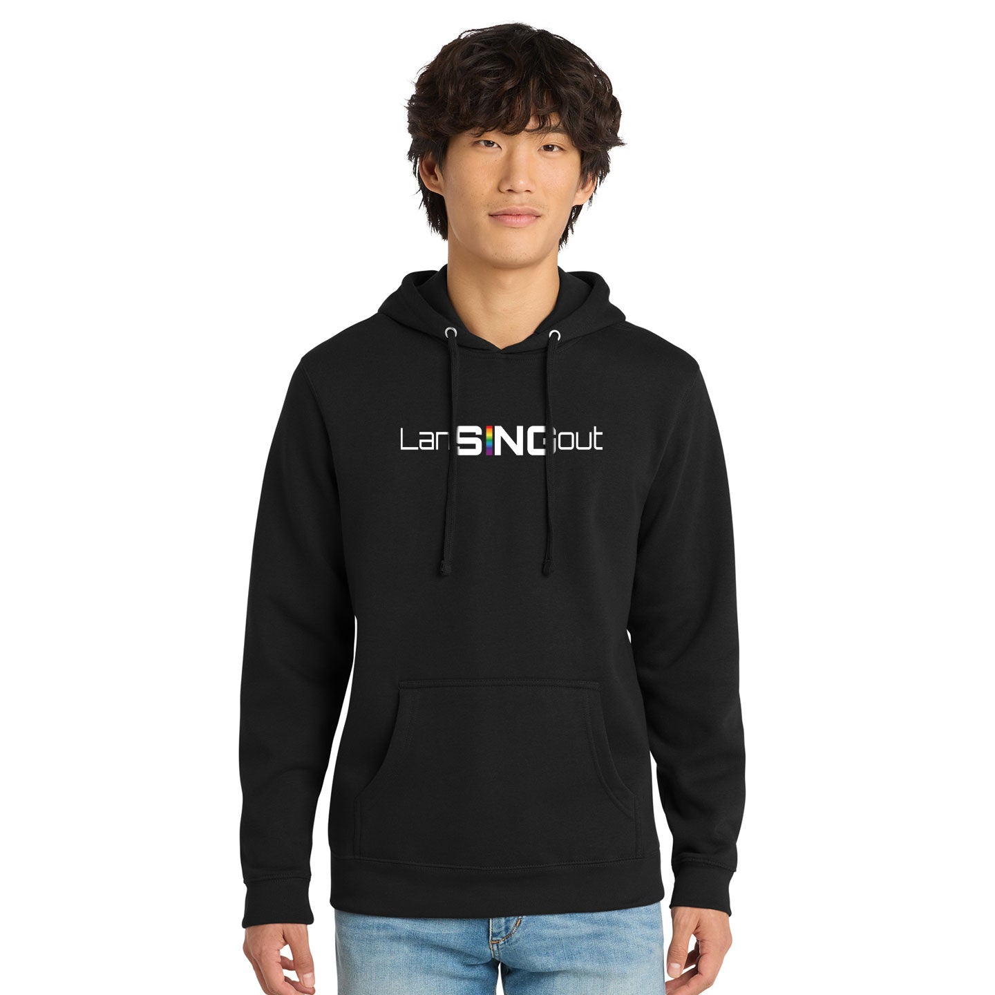 LanSINGout - Wide Logo Printed Unisex District VIT Fleece Pullover Hoodie