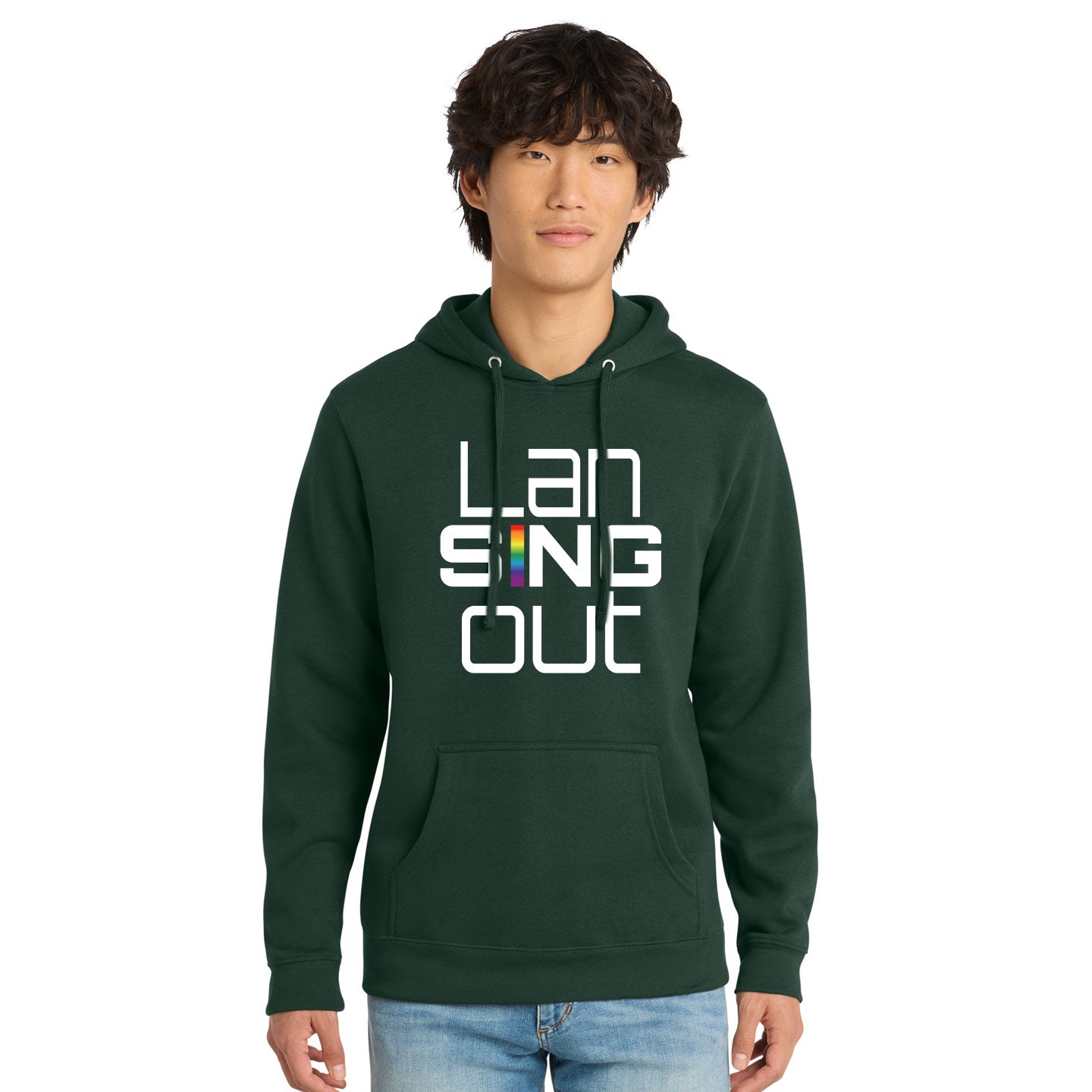 LanSINGout - Stacked Logo Printed Unisex District VIT Fleece Pullover Hoodie
