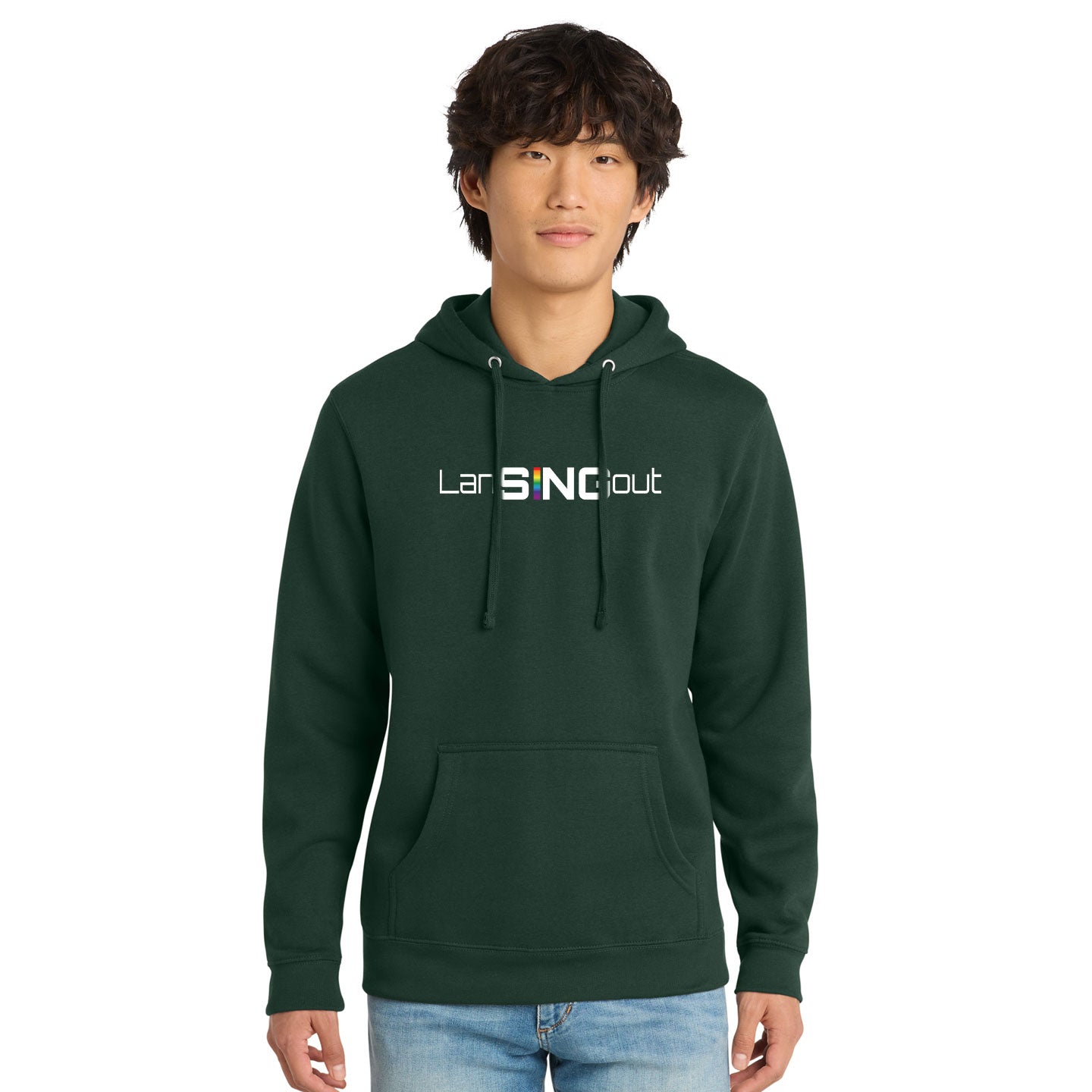LanSINGout - Wide Logo Printed Unisex District VIT Fleece Pullover Hoodie