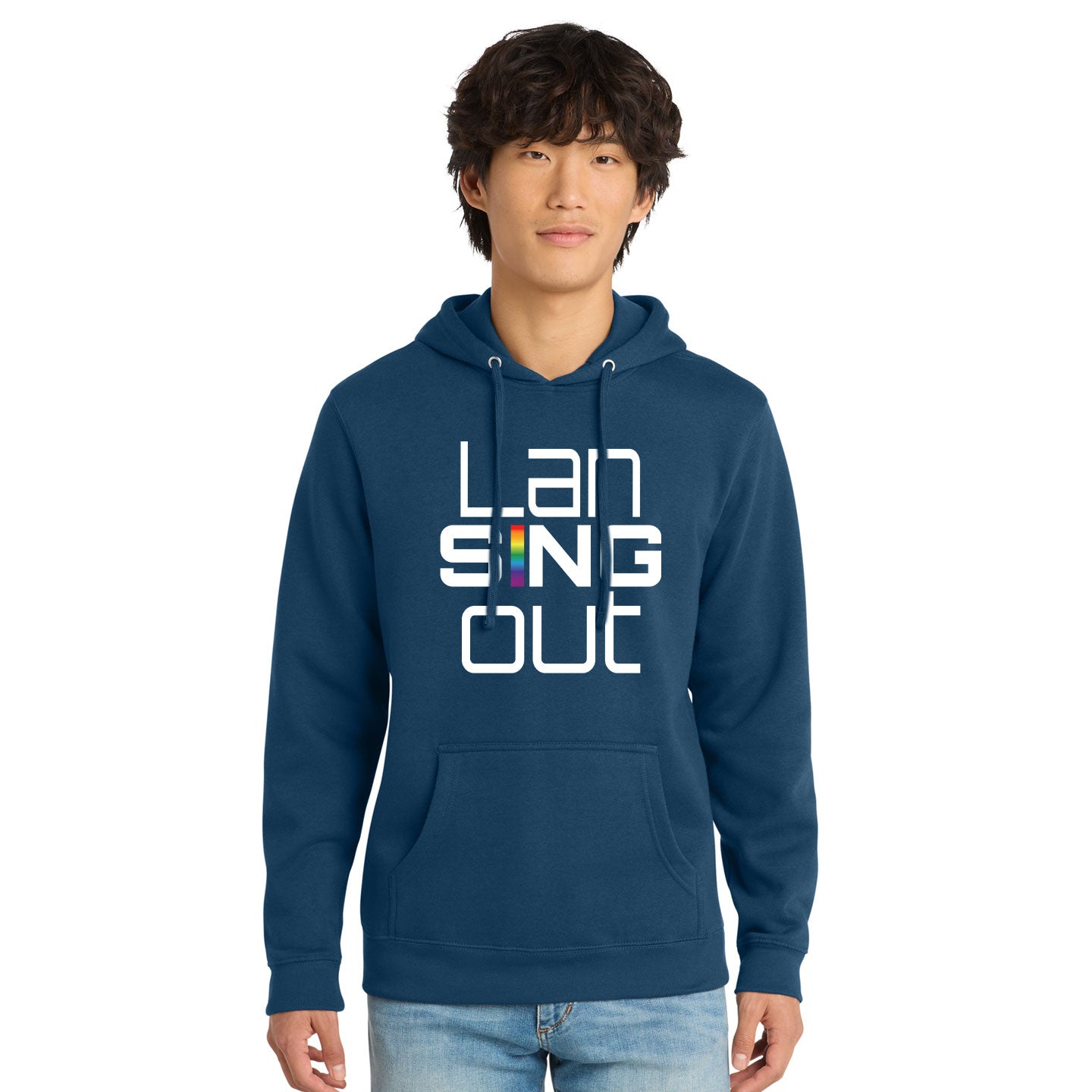 LanSINGout - Stacked Logo Printed Unisex District VIT Fleece Pullover Hoodie
