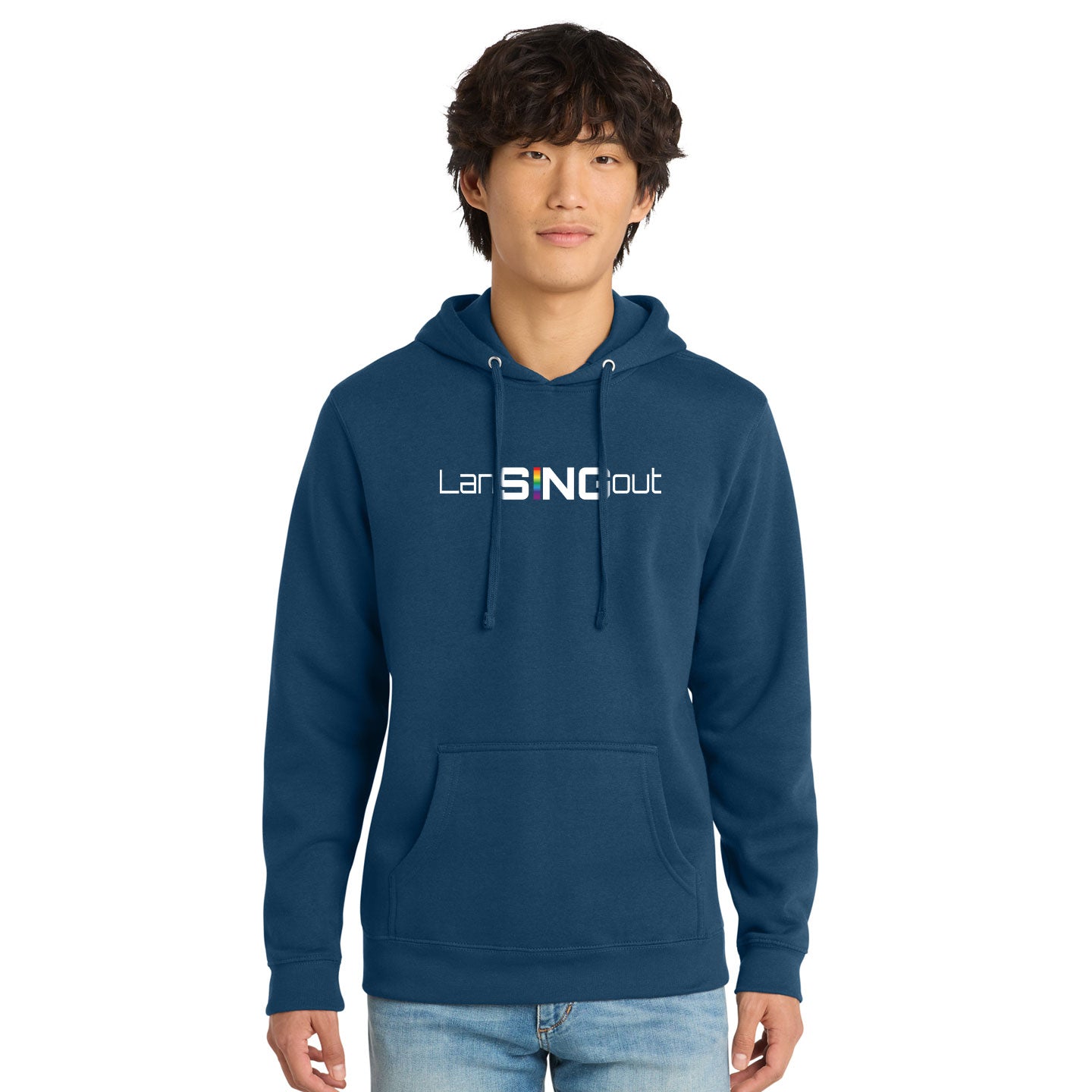 LanSINGout - Wide Logo Printed Unisex District VIT Fleece Pullover Hoodie