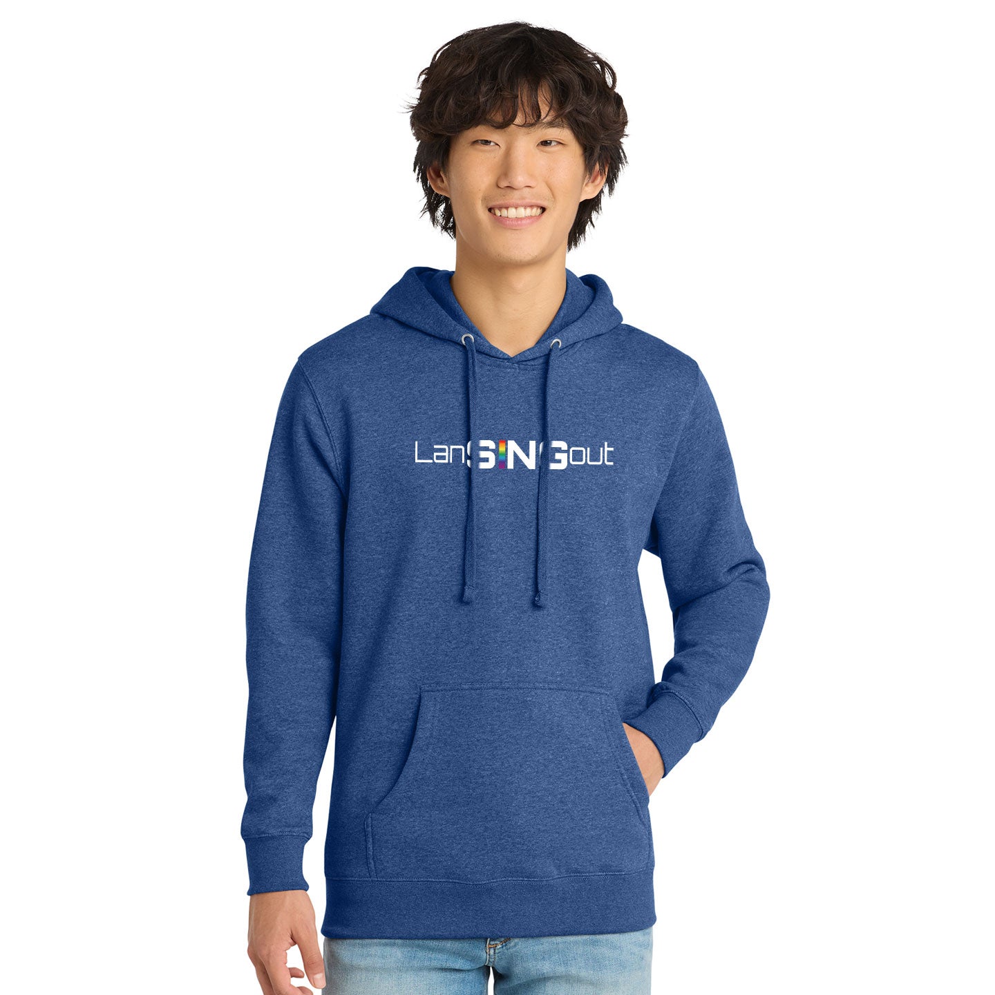 LanSINGout - Wide Logo Printed Unisex District VIT Fleece Pullover Hoodie