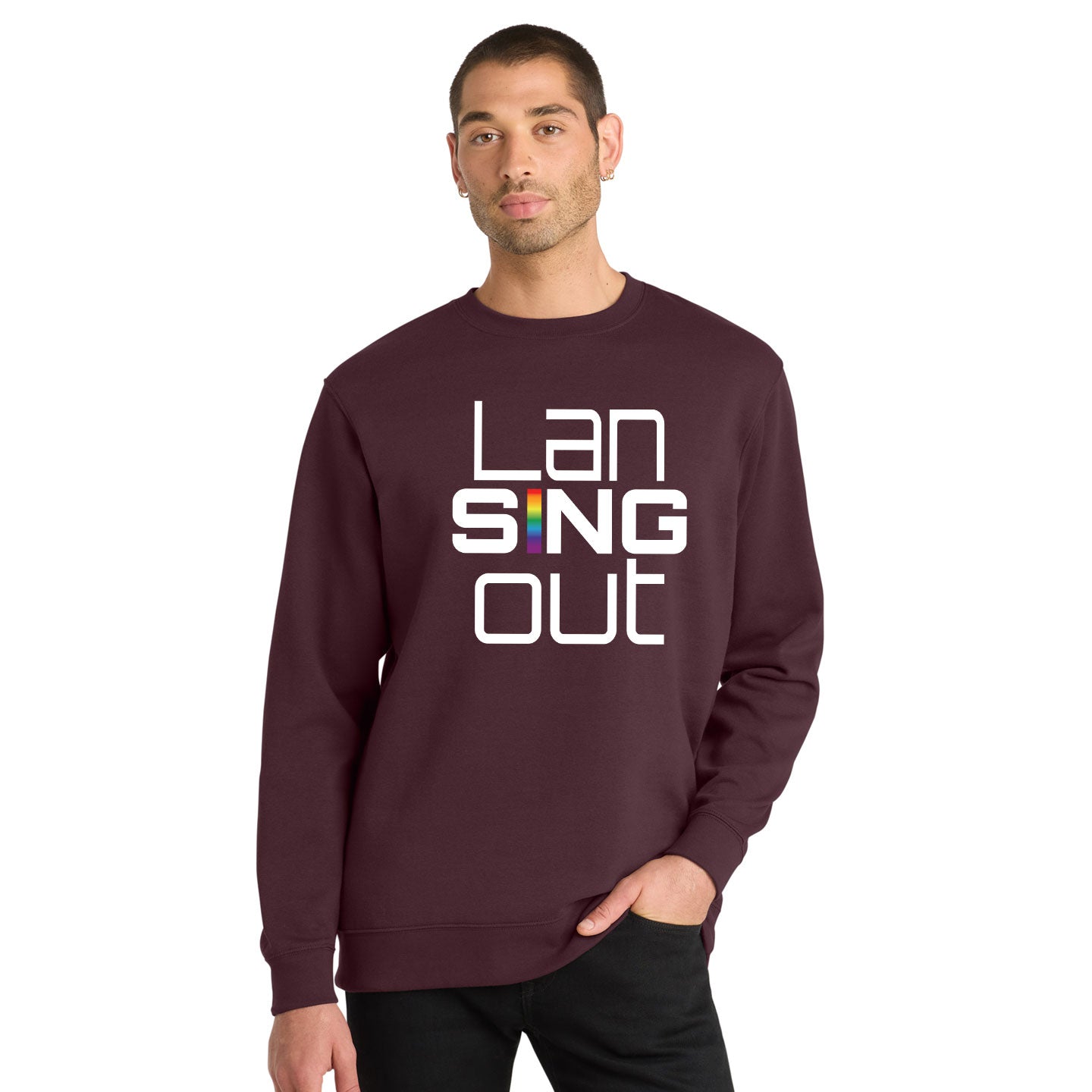 LanSINGout - Stacked Logo Printed Unisex District VIT Sweatshirt