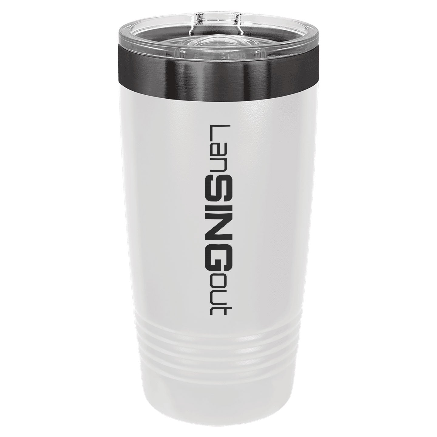 LanSINGout - Wide Logo Ghost Black Engraved Polar Camel 20oz Tumbler