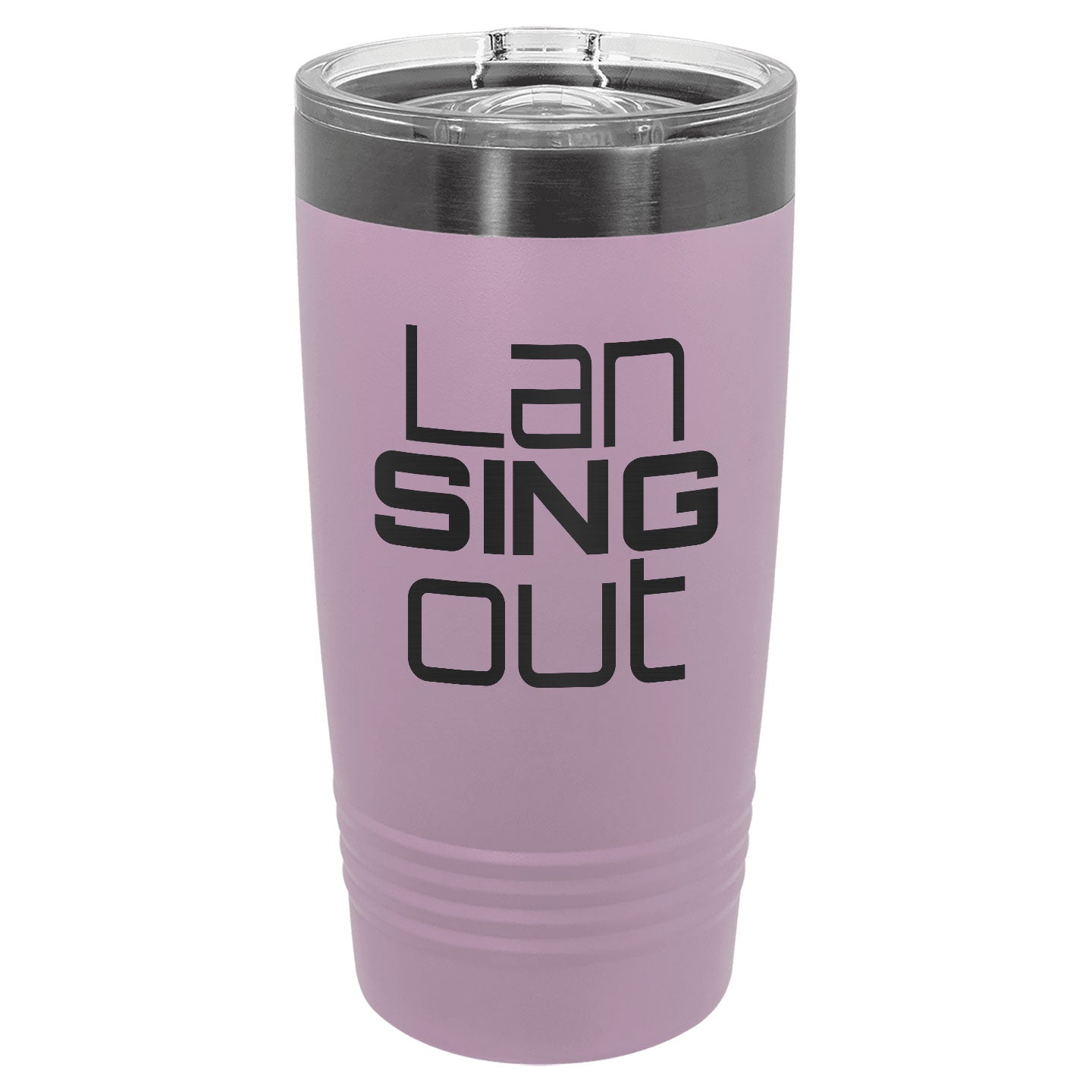 LanSINGout - Stacked Logo Ghost Black Engraved Polar Camel 20oz Tumbler
