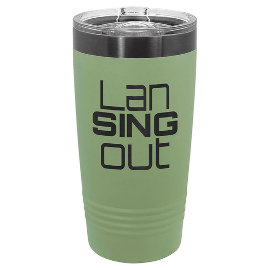 LanSINGout - Stacked Logo Ghost Black Engraved Polar Camel 20oz Tumbler