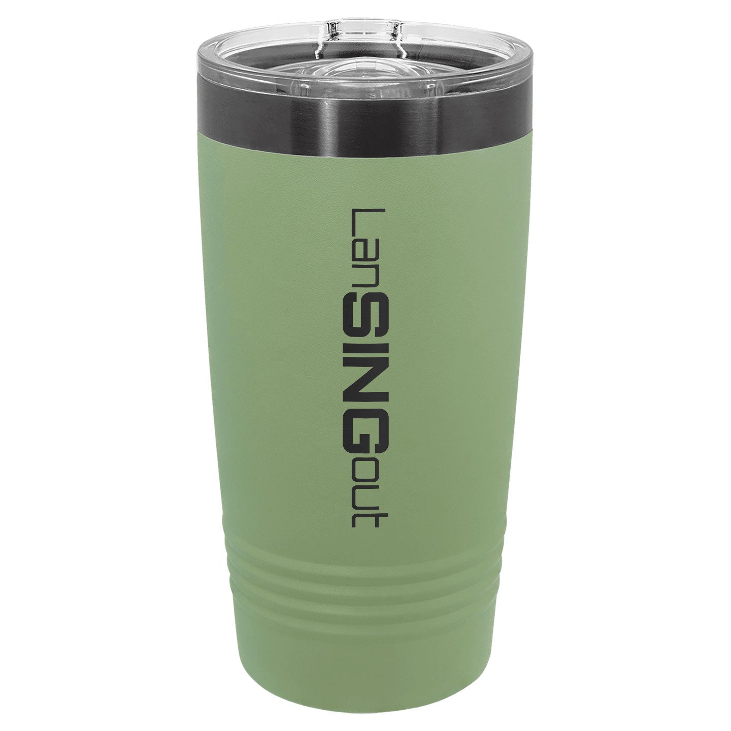 LanSINGout - Wide Logo Ghost Black Engraved Polar Camel 20oz Tumbler