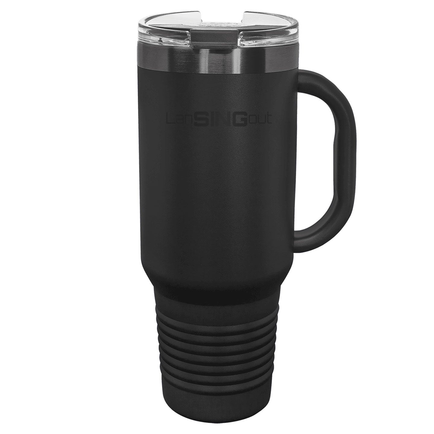 LanSINGout - Wide Logo Ghost Black Engraved Polar Camel 40oz Travel Mug