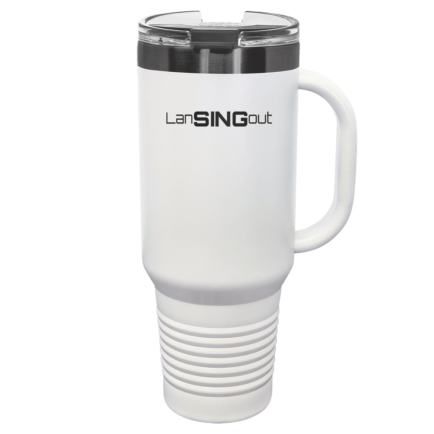 LanSINGout - Wide Logo Ghost Black Engraved Polar Camel 40oz Travel Mug