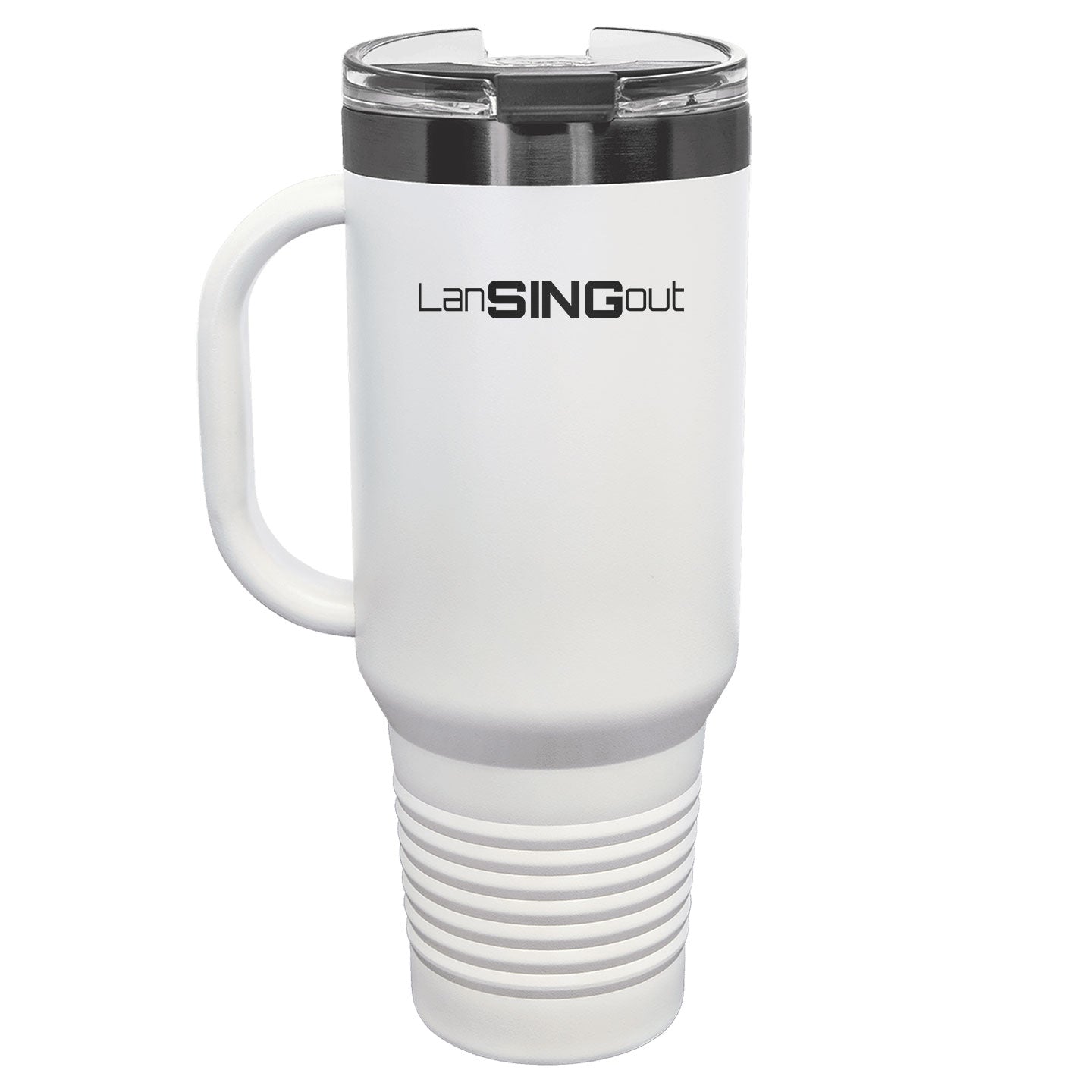 LanSINGout - Wide Logo Ghost Black Engraved Polar Camel 40oz Travel Mug