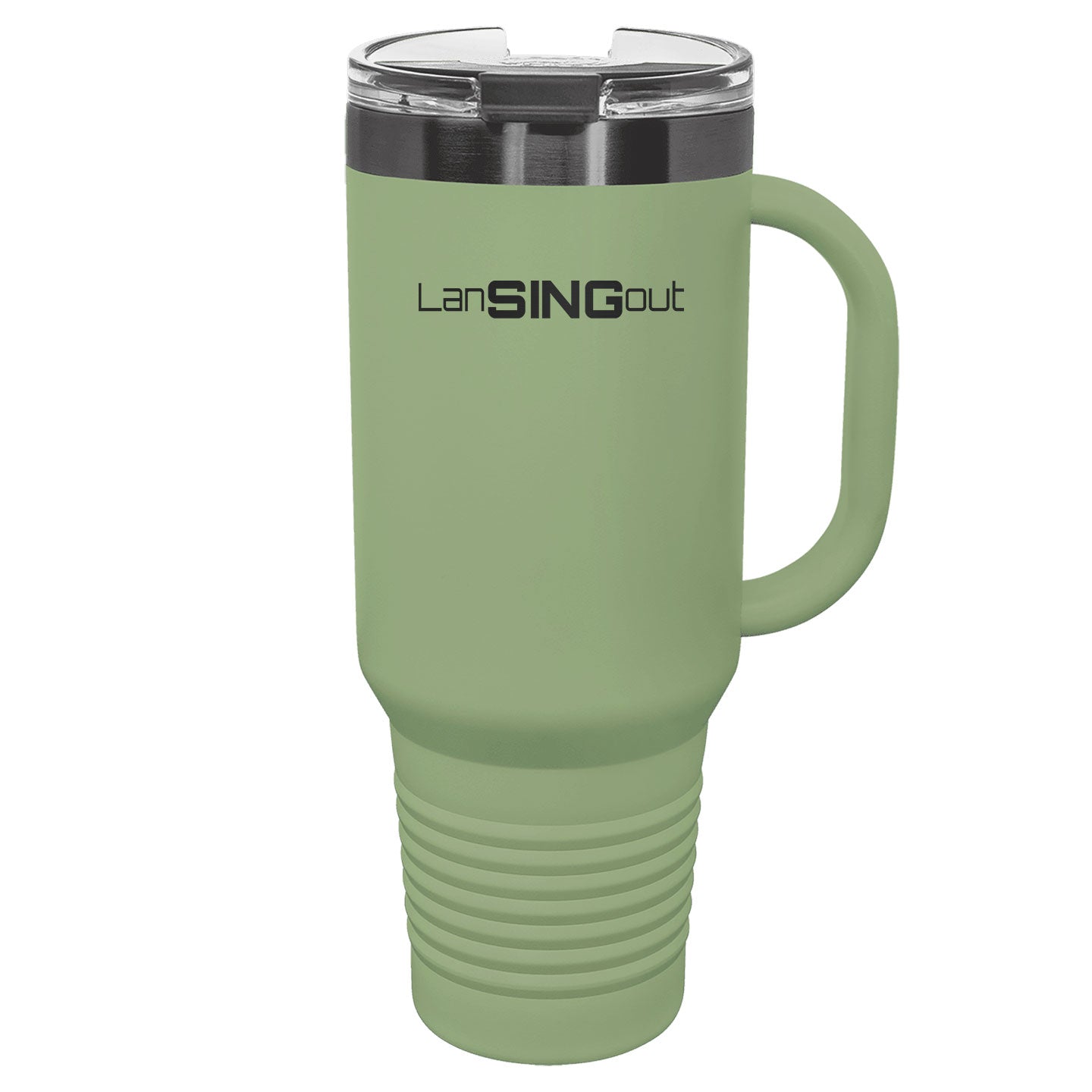 LanSINGout - Wide Logo Ghost Black Engraved Polar Camel 40oz Travel Mug