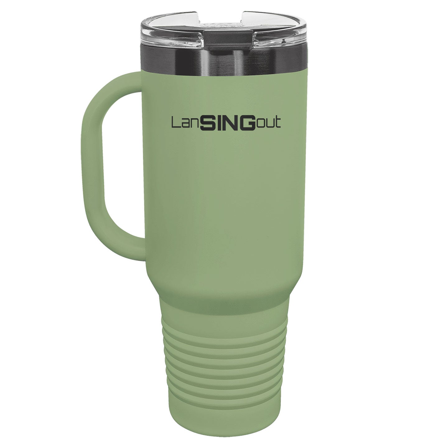 LanSINGout - Wide Logo Ghost Black Engraved Polar Camel 40oz Travel Mug