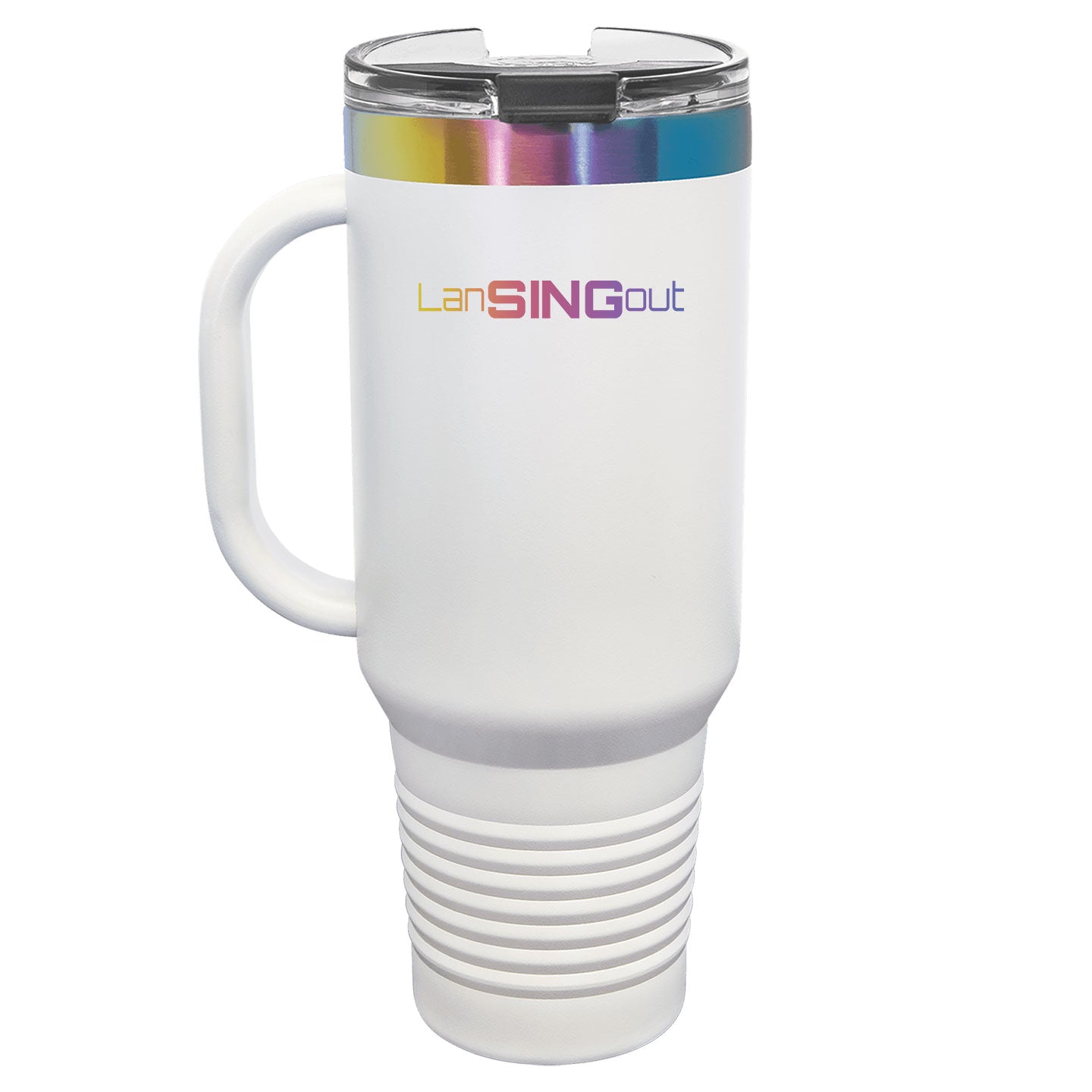 LanSINGout - Wide Logo Prism Engraved Polar Camel 40oz Travel Mug