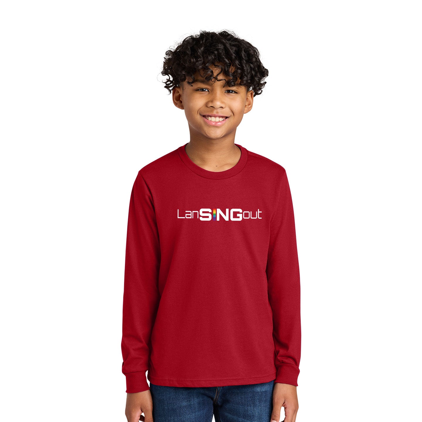 LanSINGout - Wide Logo Printed Youth Next Level Cotton Long Sleeve