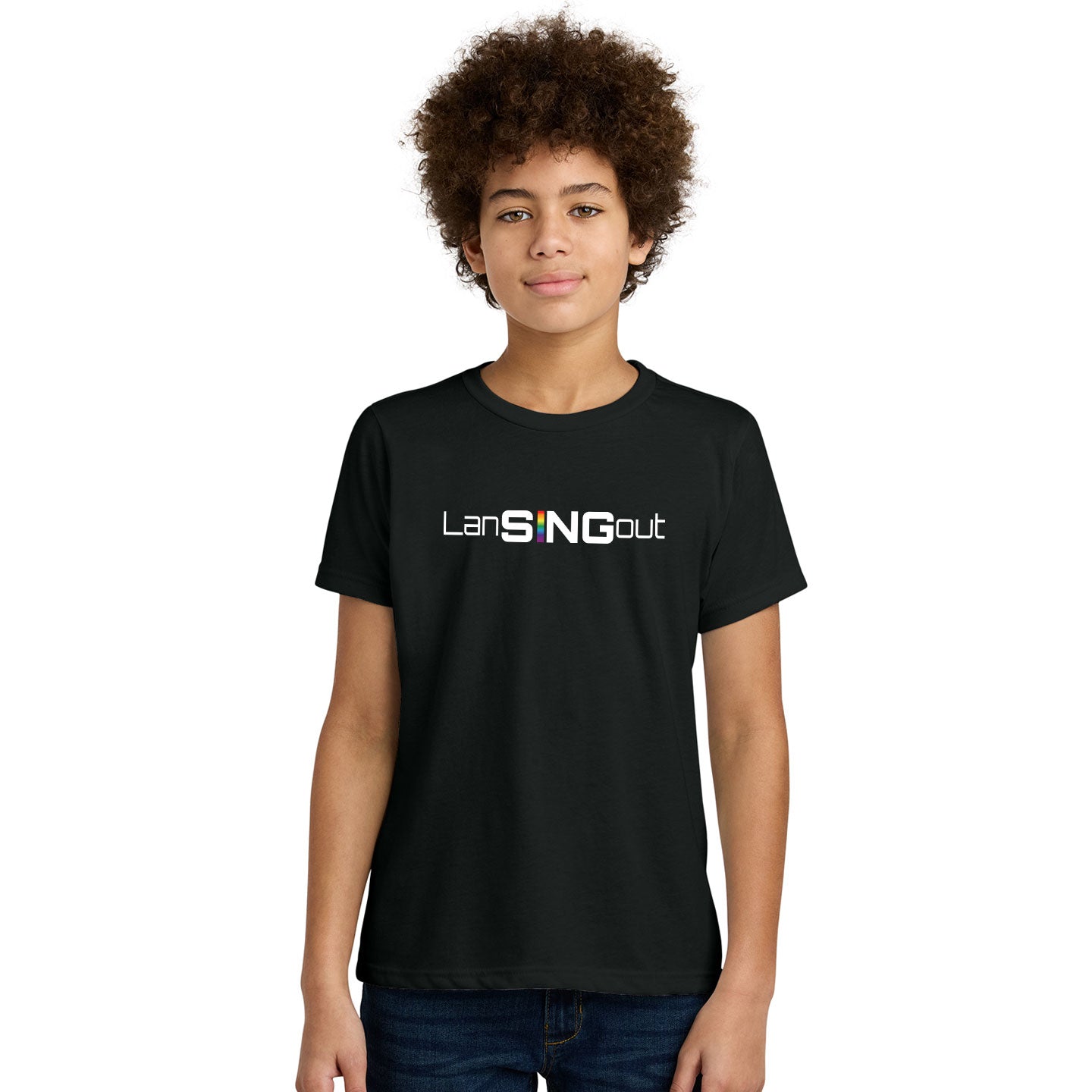 LanSINGout - Wide Logo Printed Youth Next Level Blend Tee