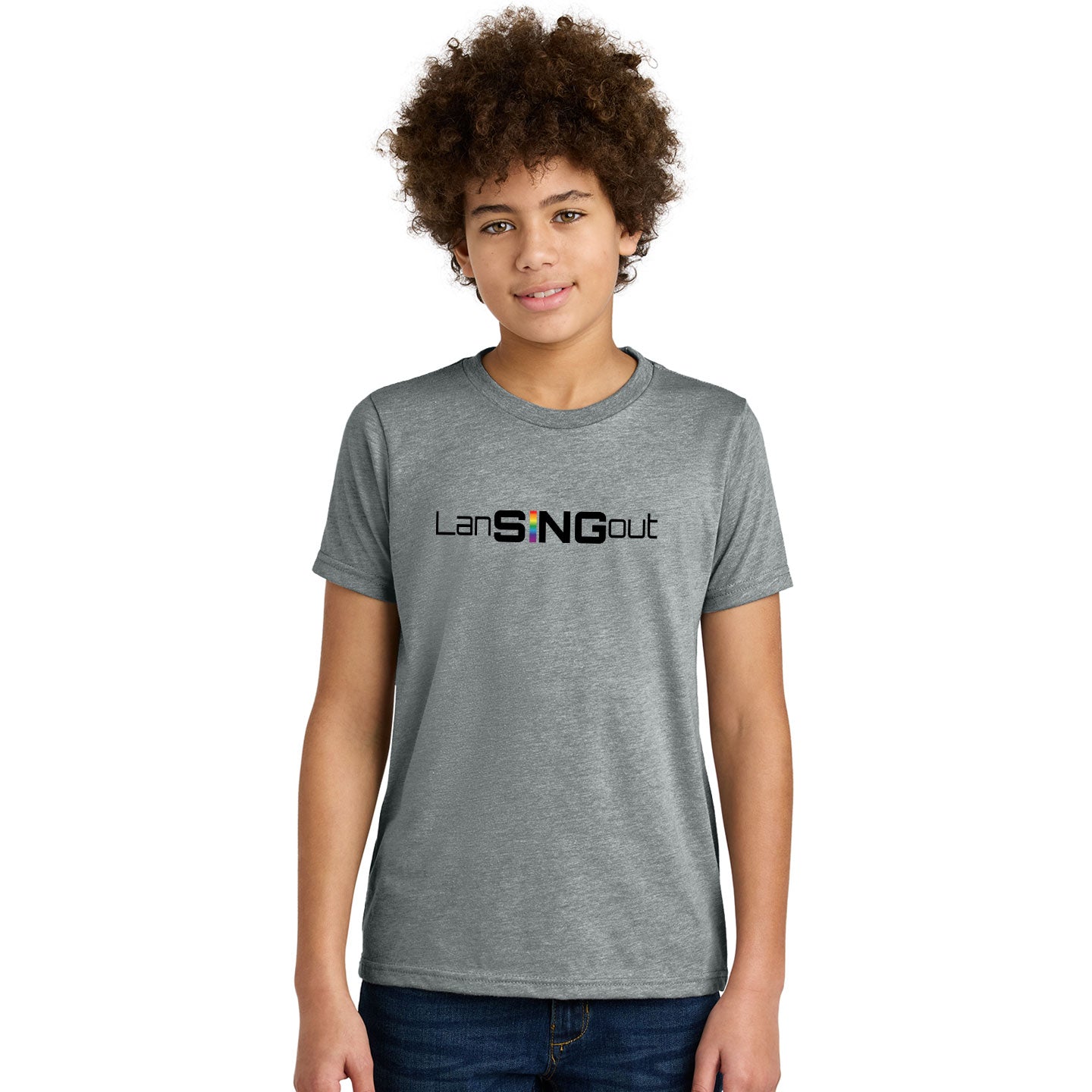 LanSINGout - Wide Logo Printed Youth Next Level Blend Tee