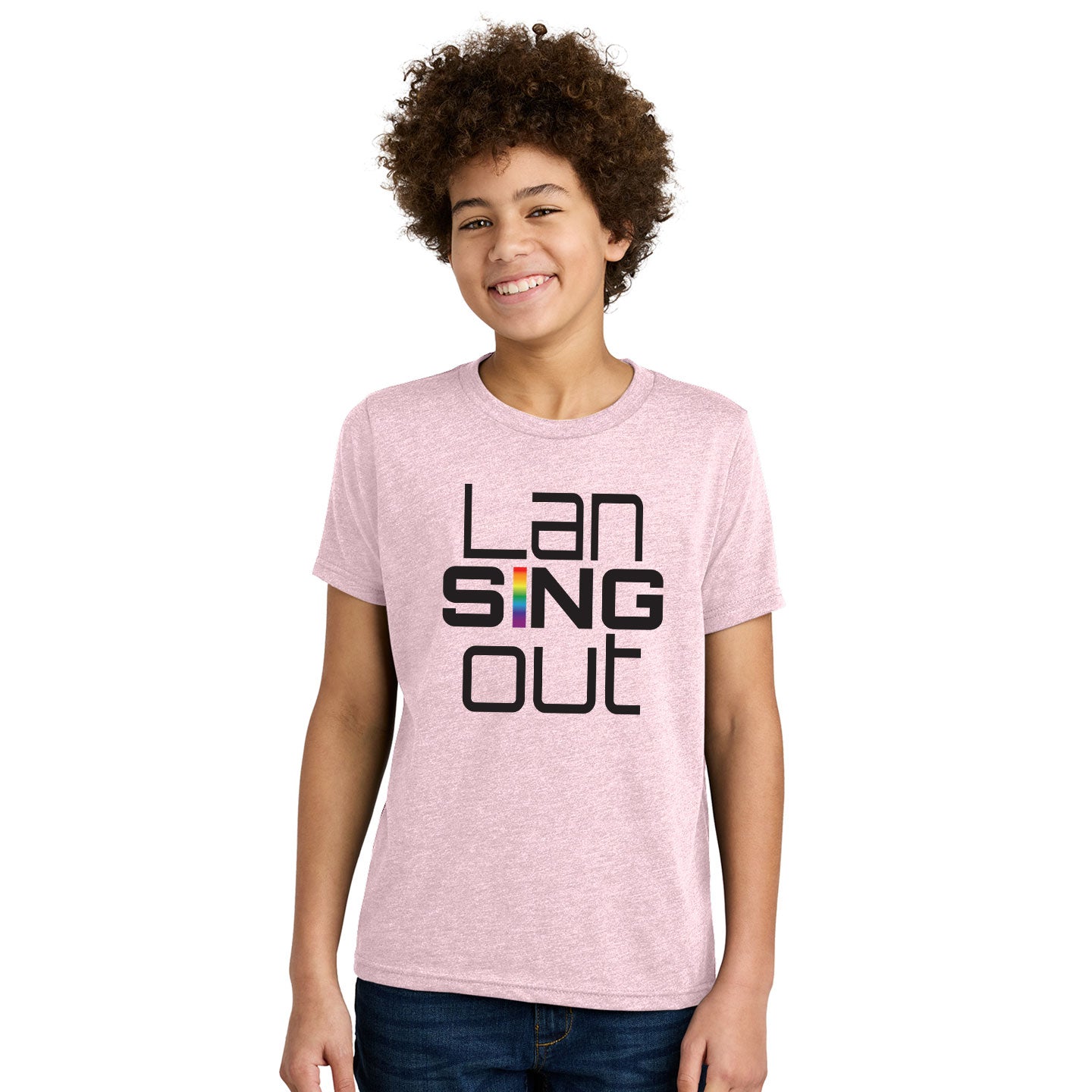 LanSINGout - Stacked Logo Printed Youth Next Level Blend Tee