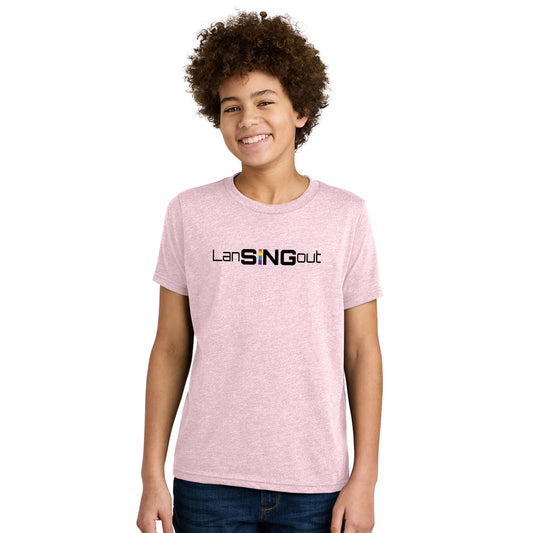 LanSINGout - Wide Logo Printed Youth Next Level Blend Tee