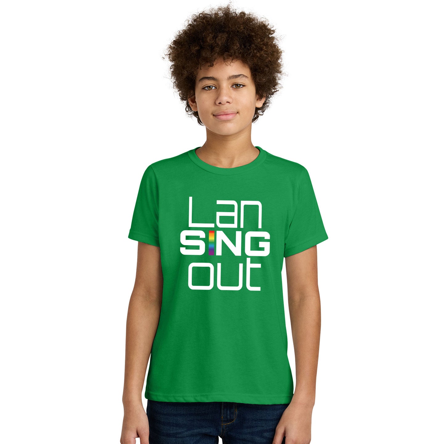 LanSINGout - Stacked Logo Printed Youth Next Level Blend Tee