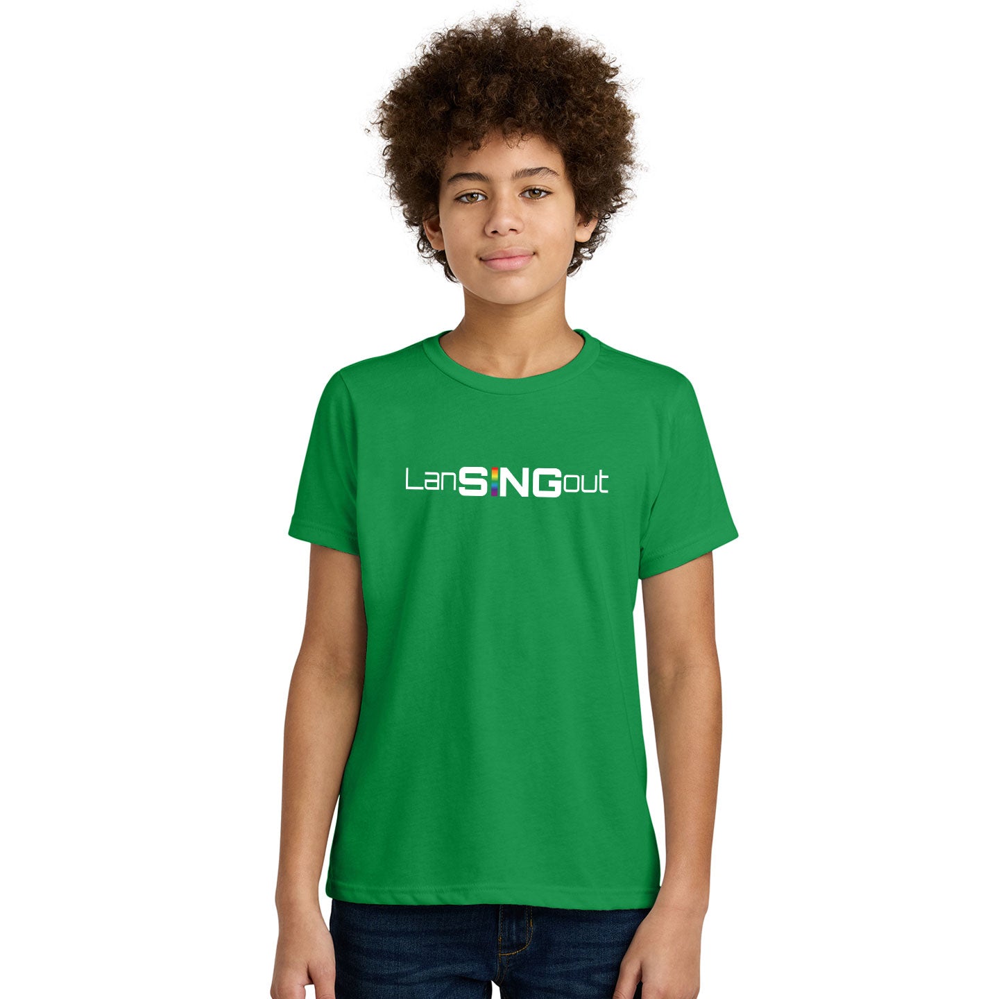 LanSINGout - Wide Logo Printed Youth Next Level Blend Tee