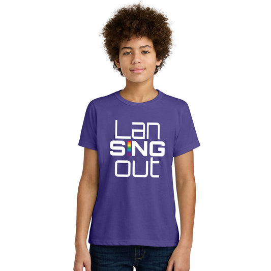 LanSINGout - Stacked Logo Printed Youth Next Level Blend Tee