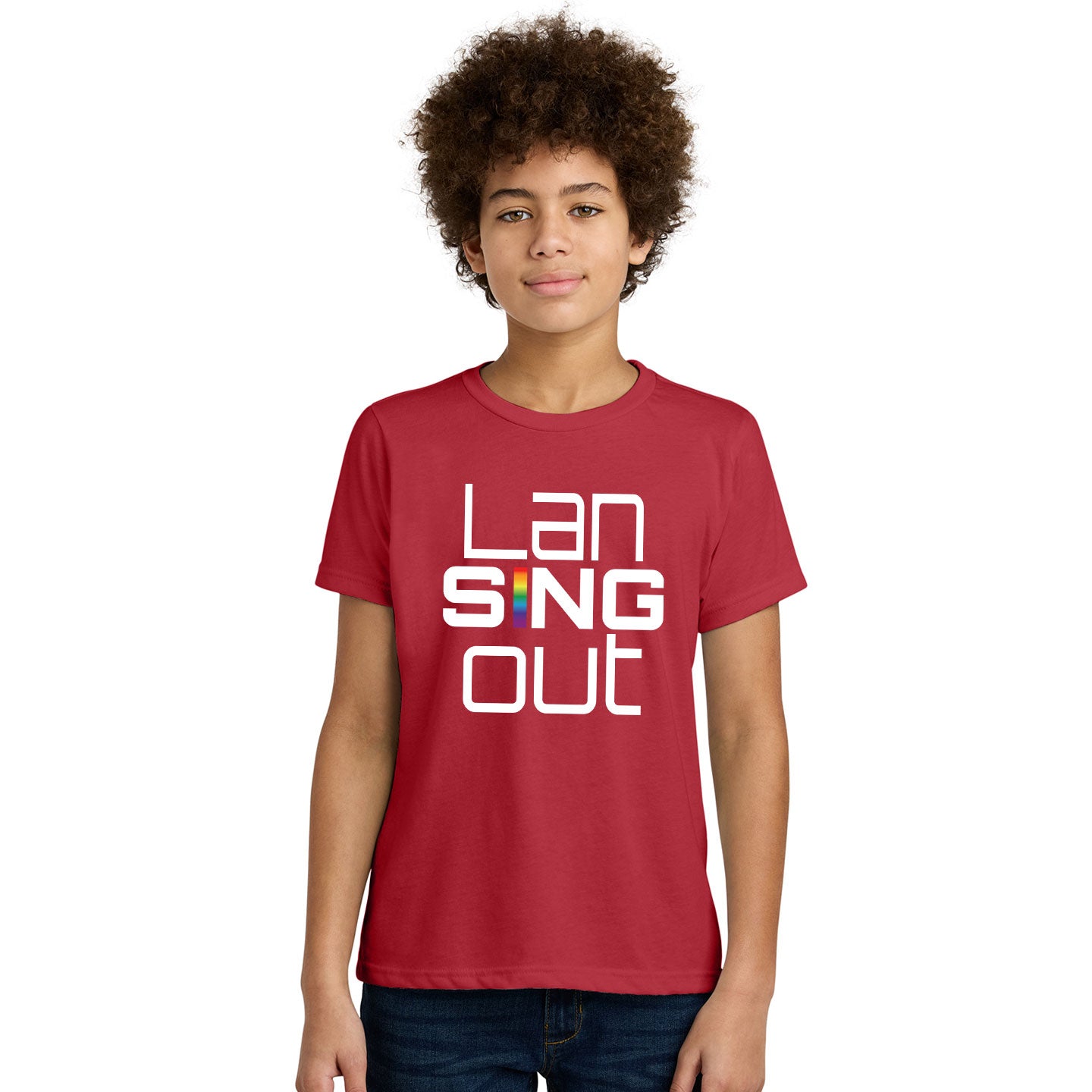 LanSINGout - Stacked Logo Printed Youth Next Level Blend Tee
