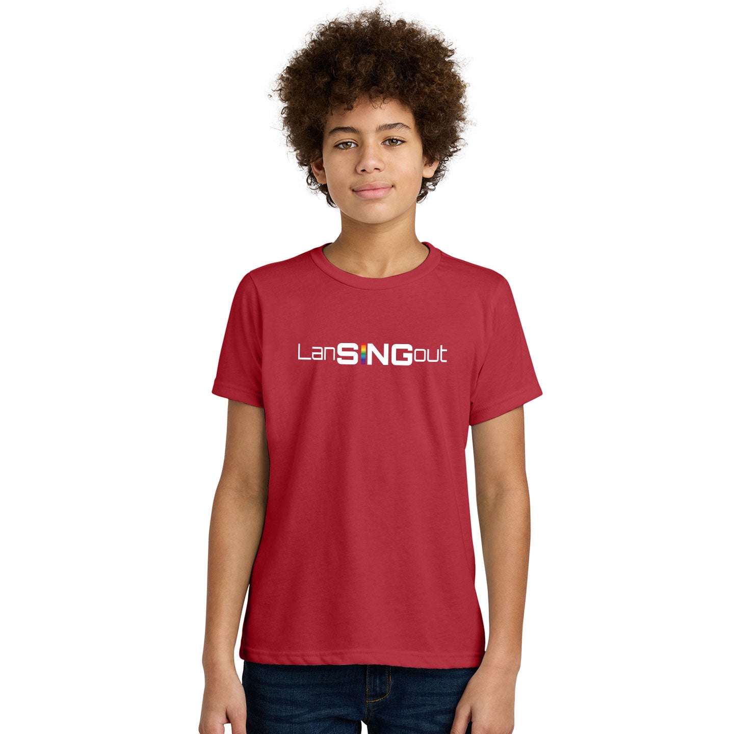 LanSINGout - Wide Logo Printed Youth Next Level Blend Tee