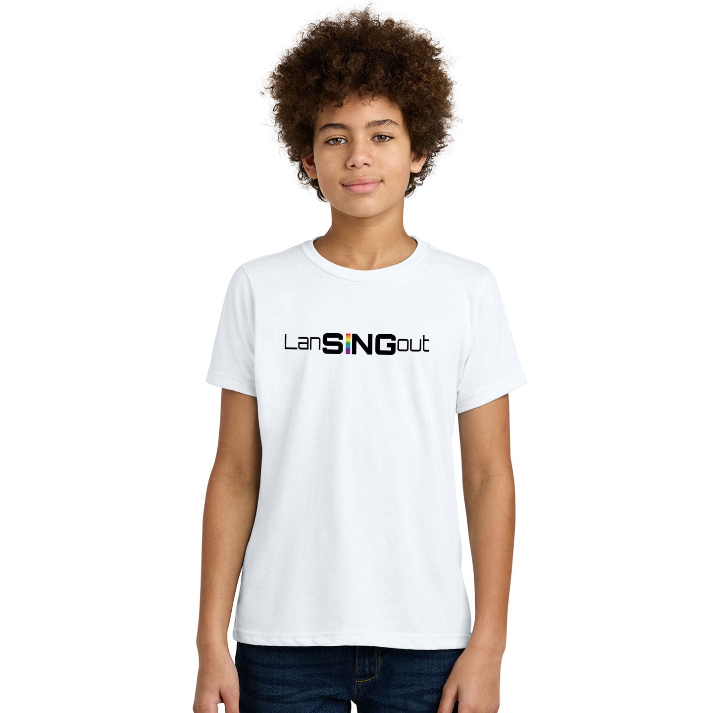 LanSINGout - Wide Logo Printed Youth Next Level Blend Tee