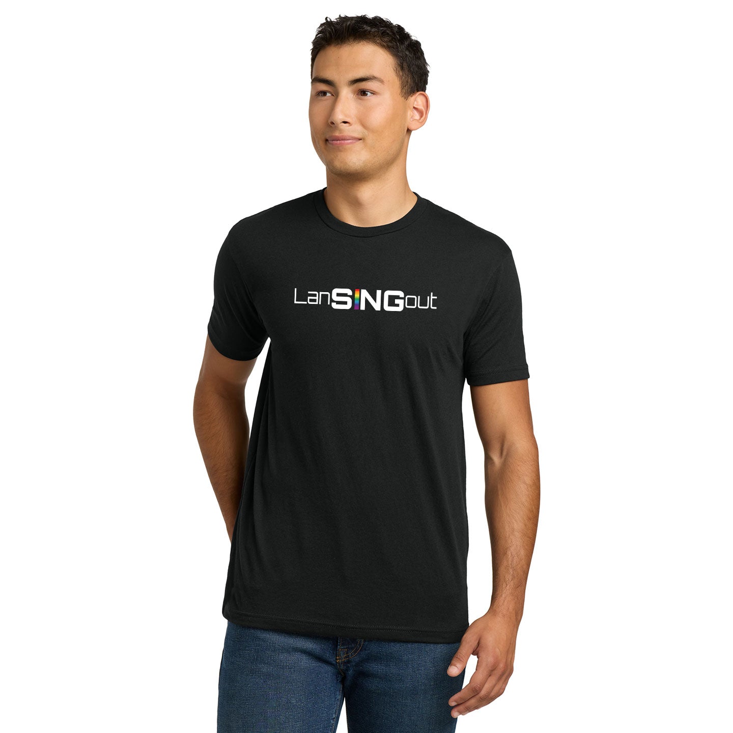 LanSINGout - Wide Logo Printed Unisex Next Level Blend Tee