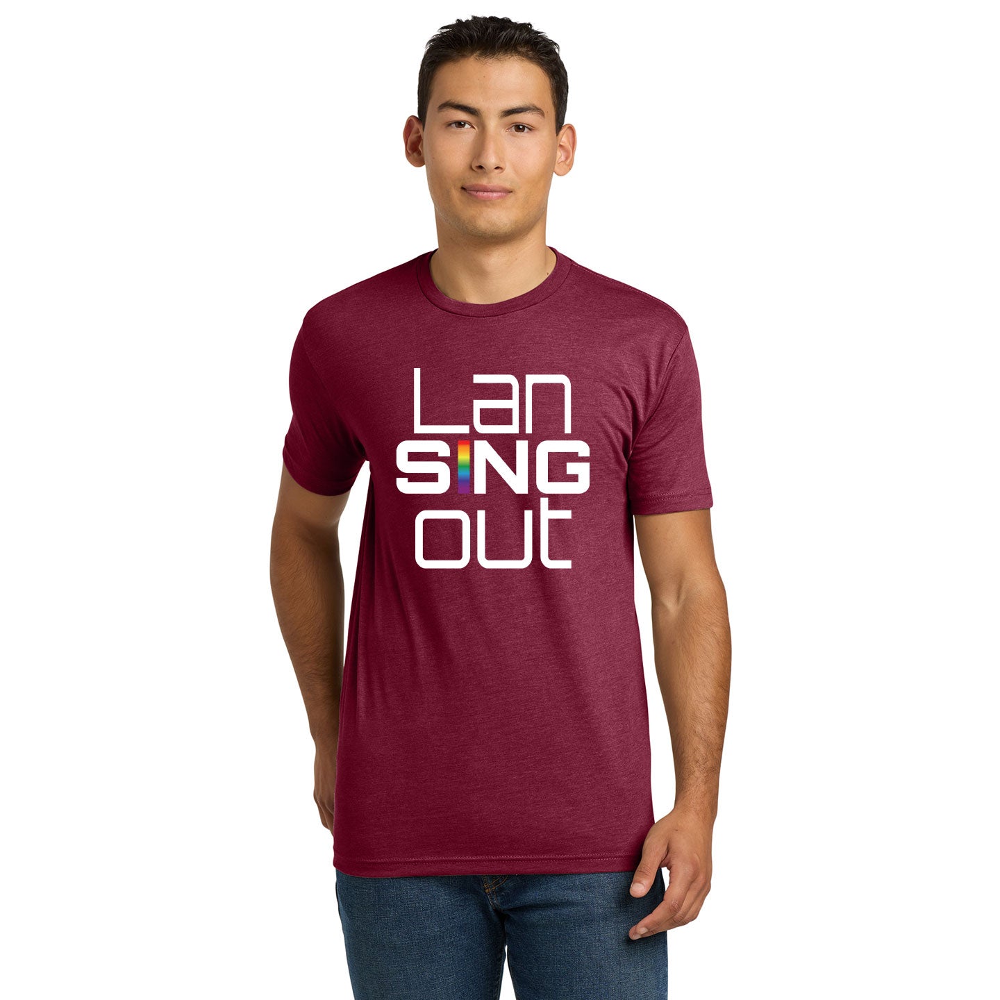 LanSINGout - Stacked Logo Printed Unisex Next Level Blend Tee