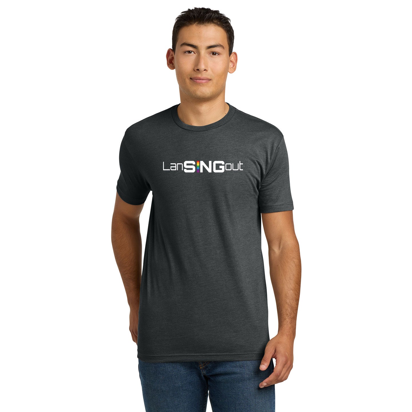 LanSINGout - Wide Logo Printed Unisex Next Level Blend Tee