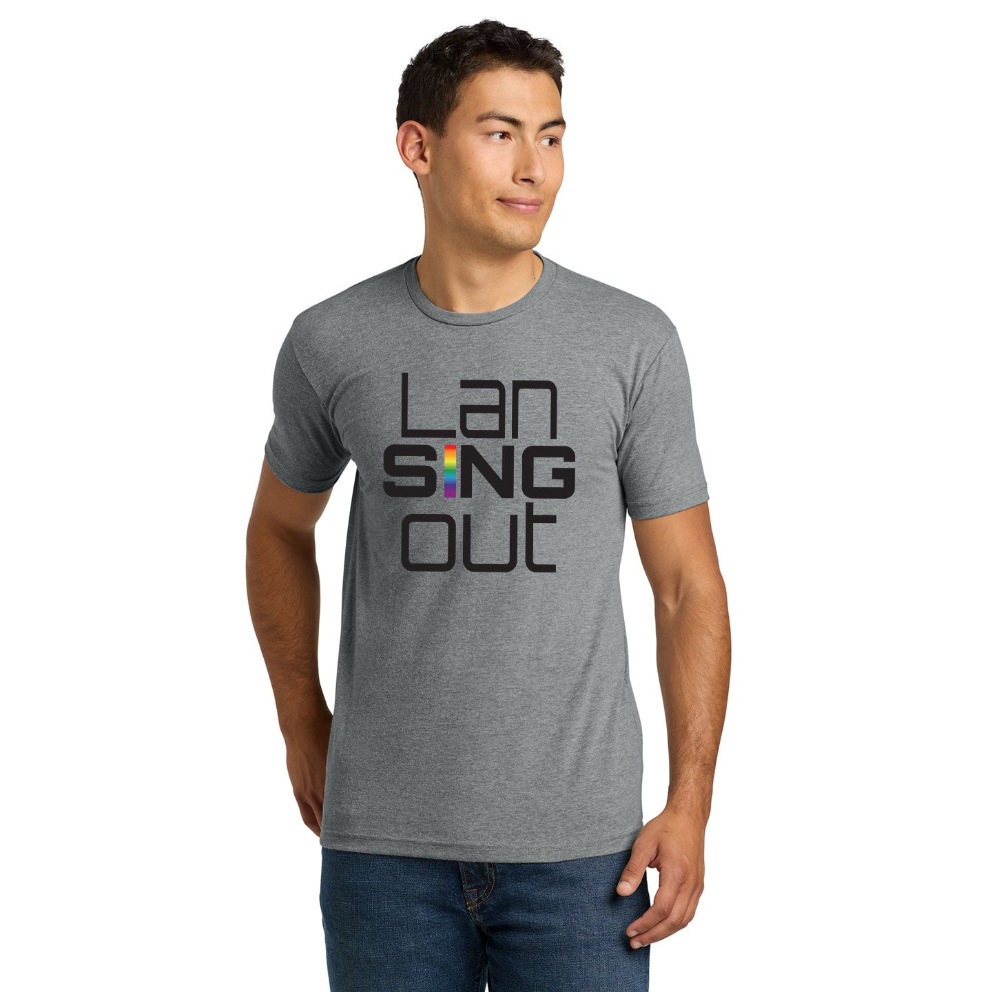 LanSINGout - Stacked Logo Printed Unisex Next Level Blend Tee