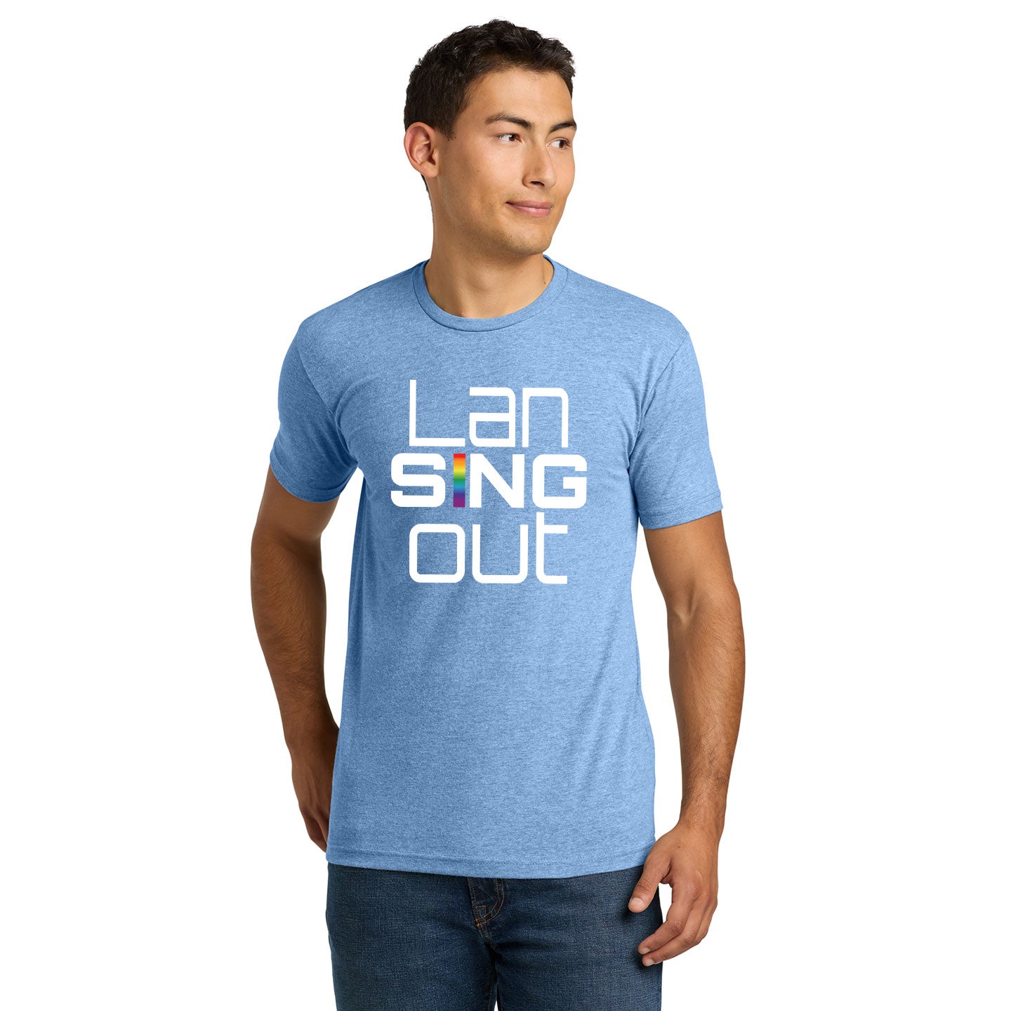 LanSINGout - Stacked Logo Printed Unisex Next Level Blend Tee