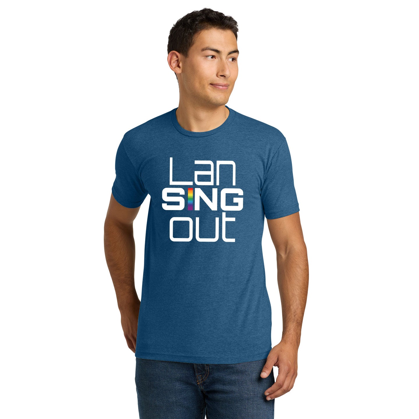 LanSINGout - Stacked Logo Printed Unisex Next Level Blend Tee