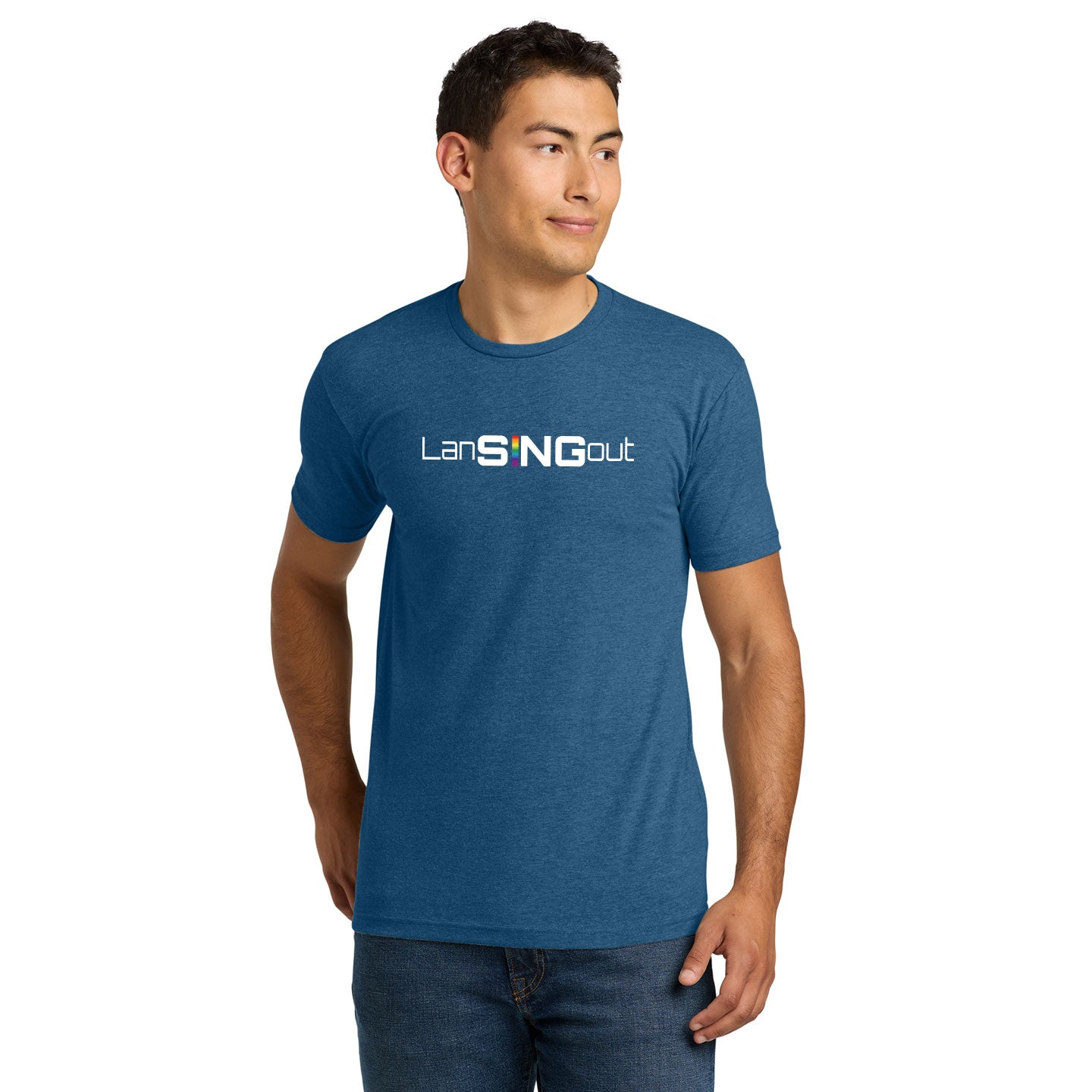 LanSINGout - Wide Logo Printed Unisex Next Level Blend Tee