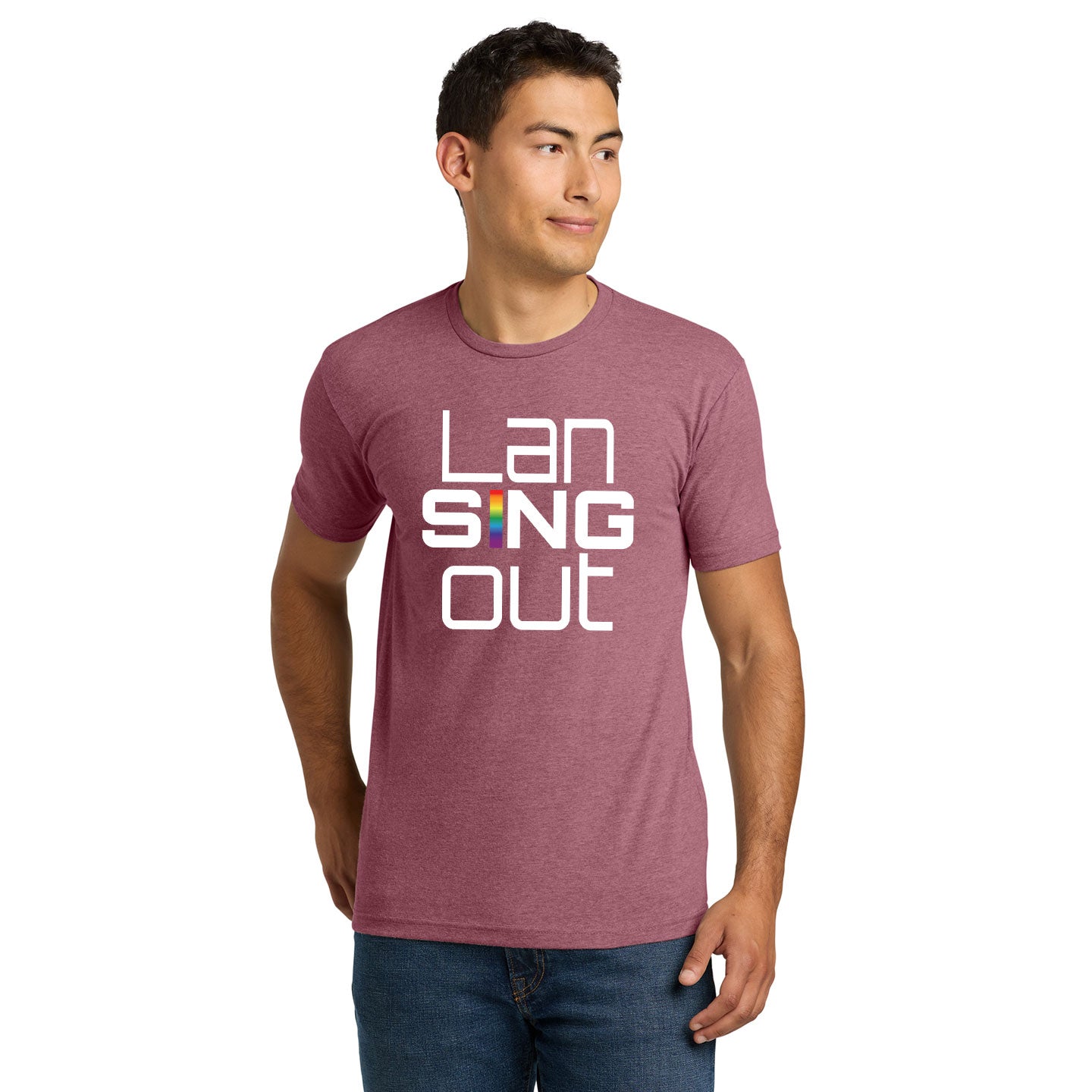 LanSINGout - Stacked Logo Printed Unisex Next Level Blend Tee