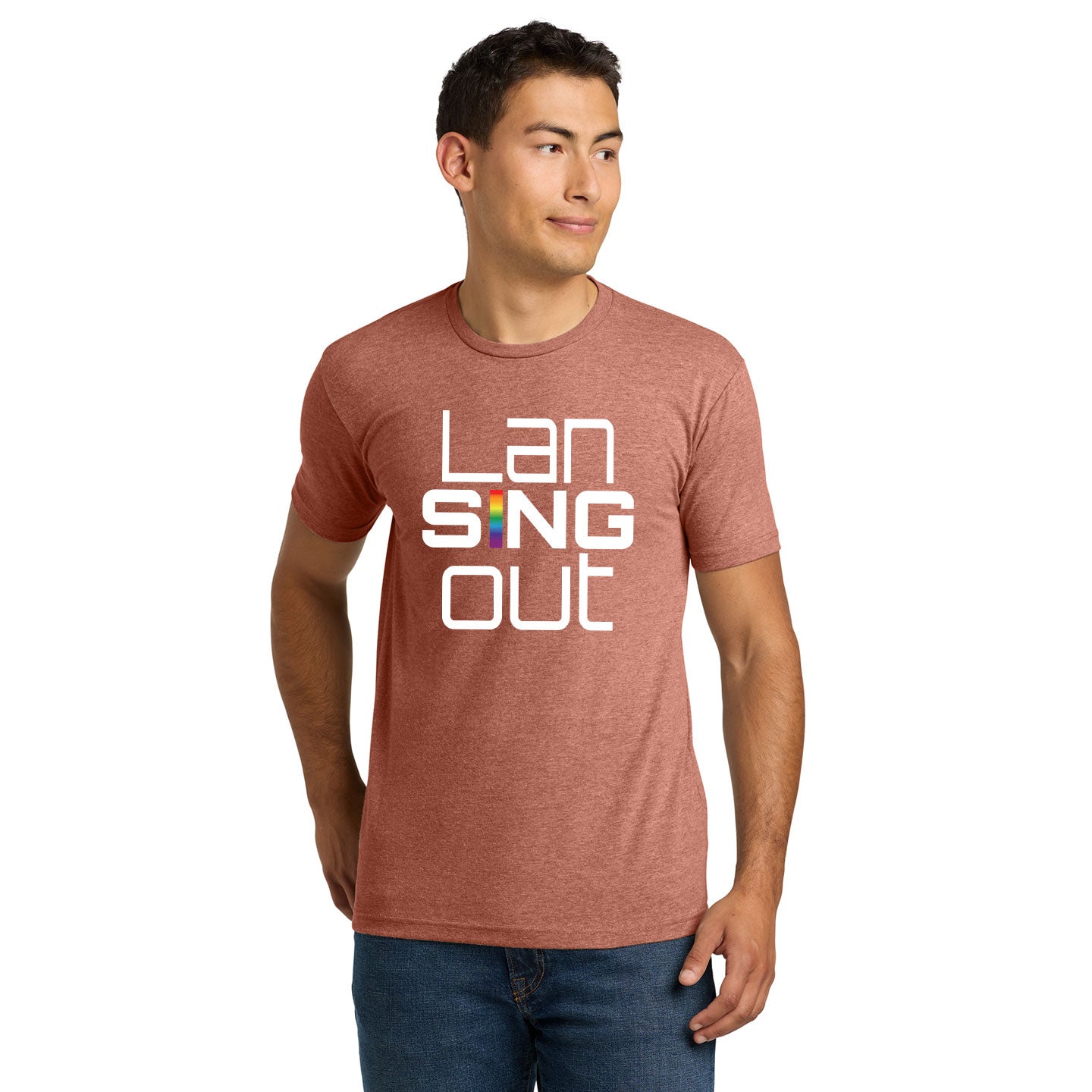 LanSINGout - Stacked Logo Printed Unisex Next Level Blend Tee