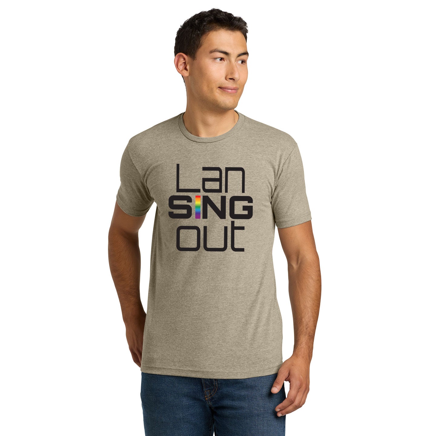LanSINGout - Stacked Logo Printed Unisex Next Level Blend Tee